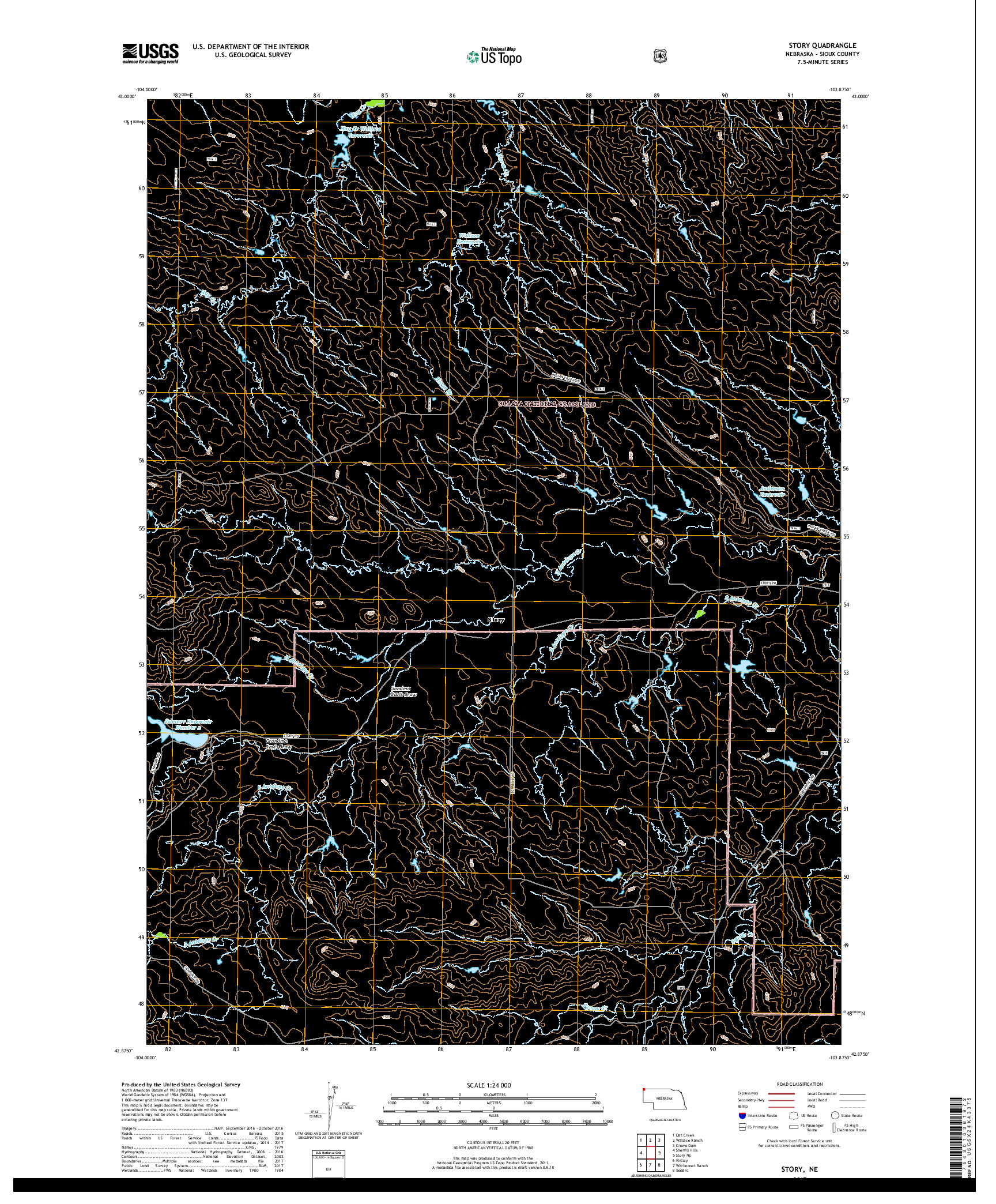 USGS US TOPO 7.5-MINUTE MAP FOR STORY, NE 2017