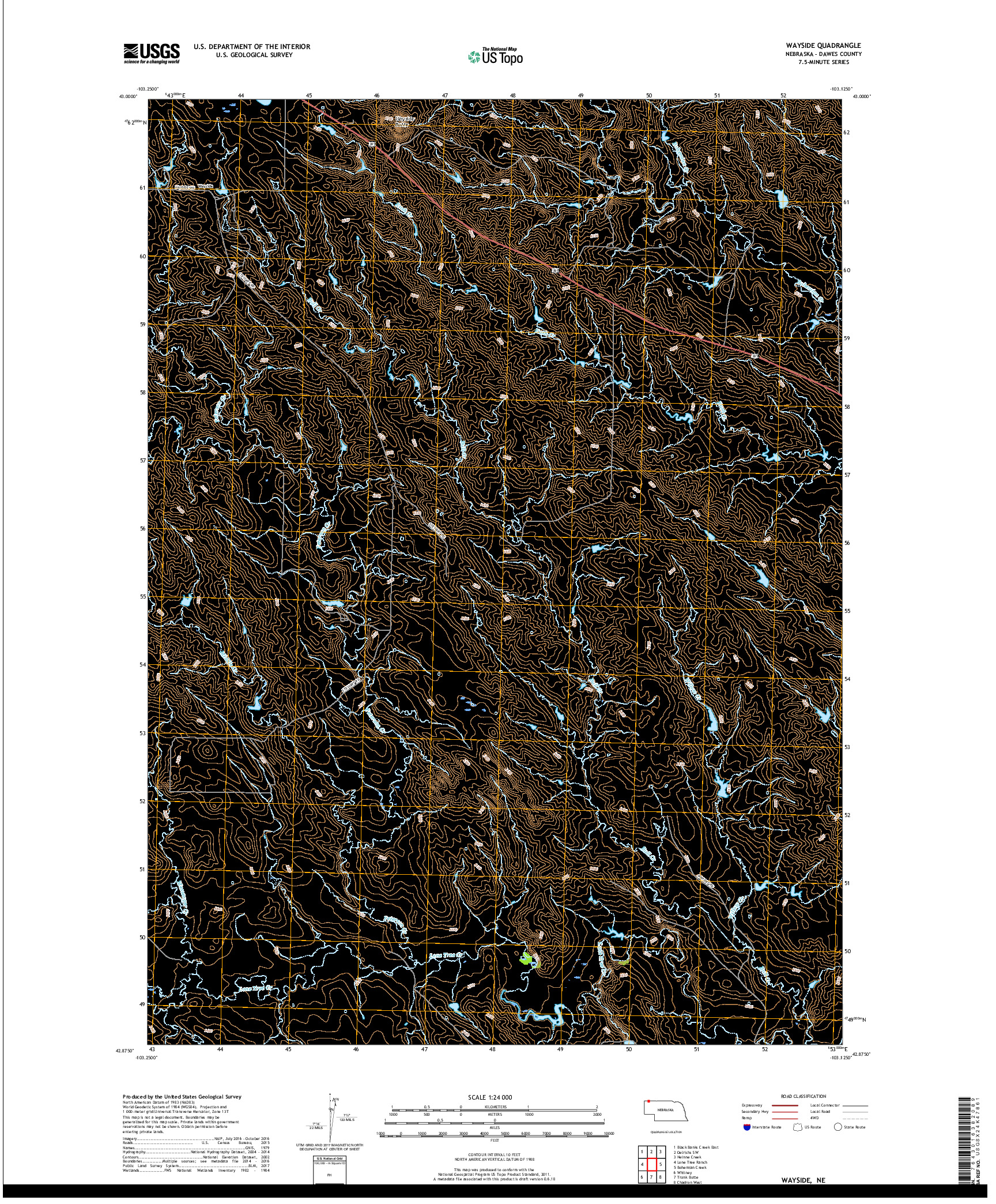 USGS US TOPO 7.5-MINUTE MAP FOR WAYSIDE, NE 2017