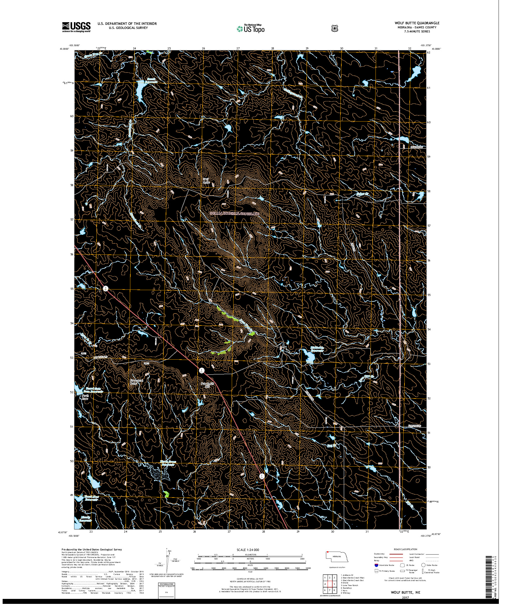 USGS US TOPO 7.5-MINUTE MAP FOR WOLF BUTTE, NE 2017