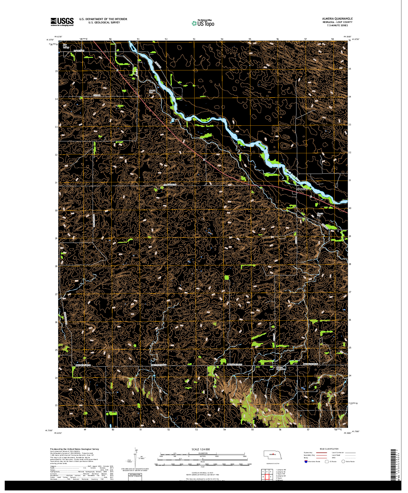USGS US TOPO 7.5-MINUTE MAP FOR ALMERIA, NE 2017