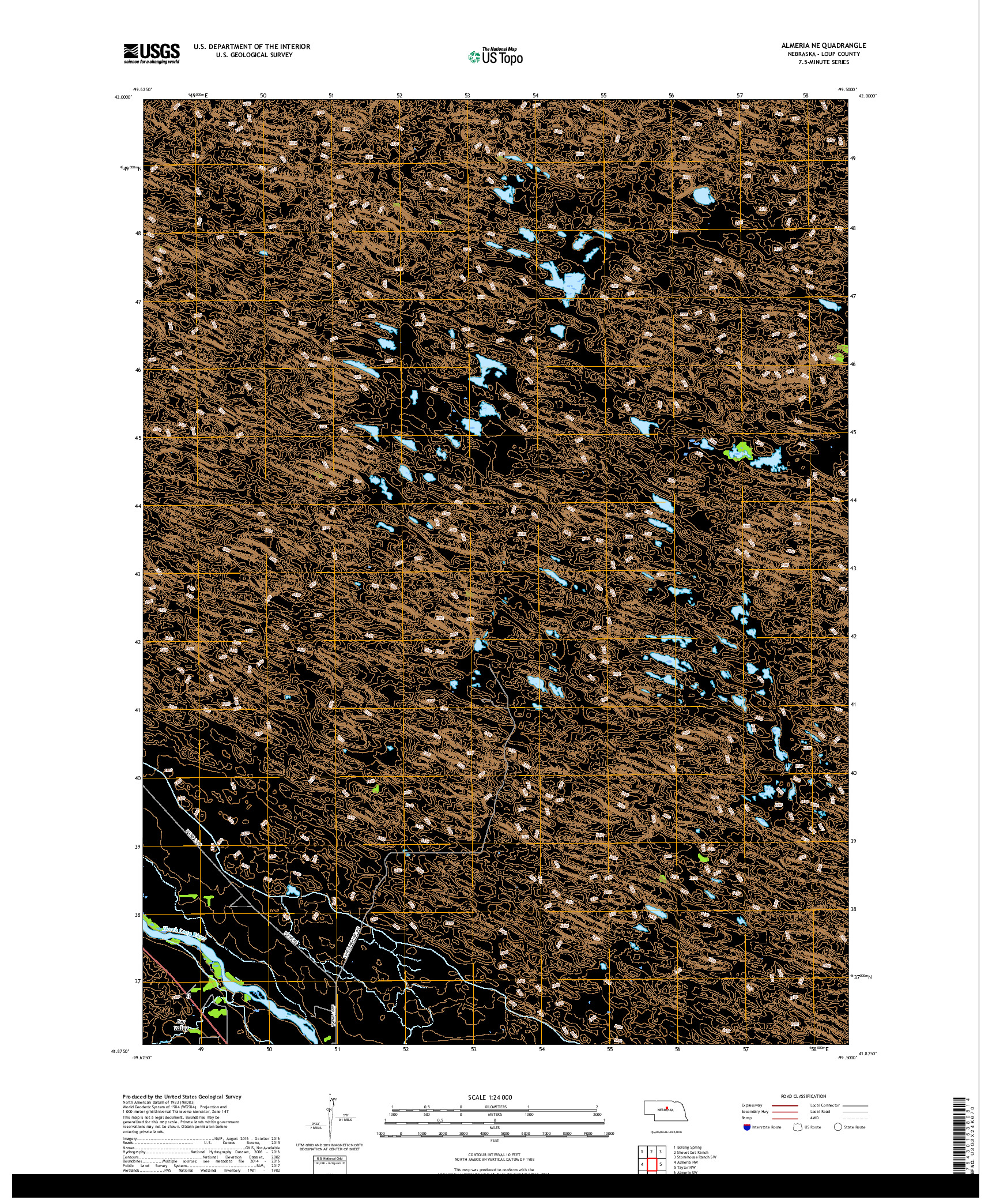 USGS US TOPO 7.5-MINUTE MAP FOR ALMERIA NE, NE 2017