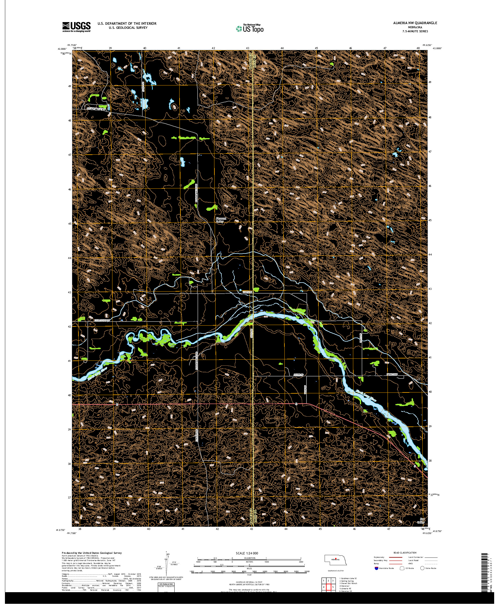 USGS US TOPO 7.5-MINUTE MAP FOR ALMERIA NW, NE 2017