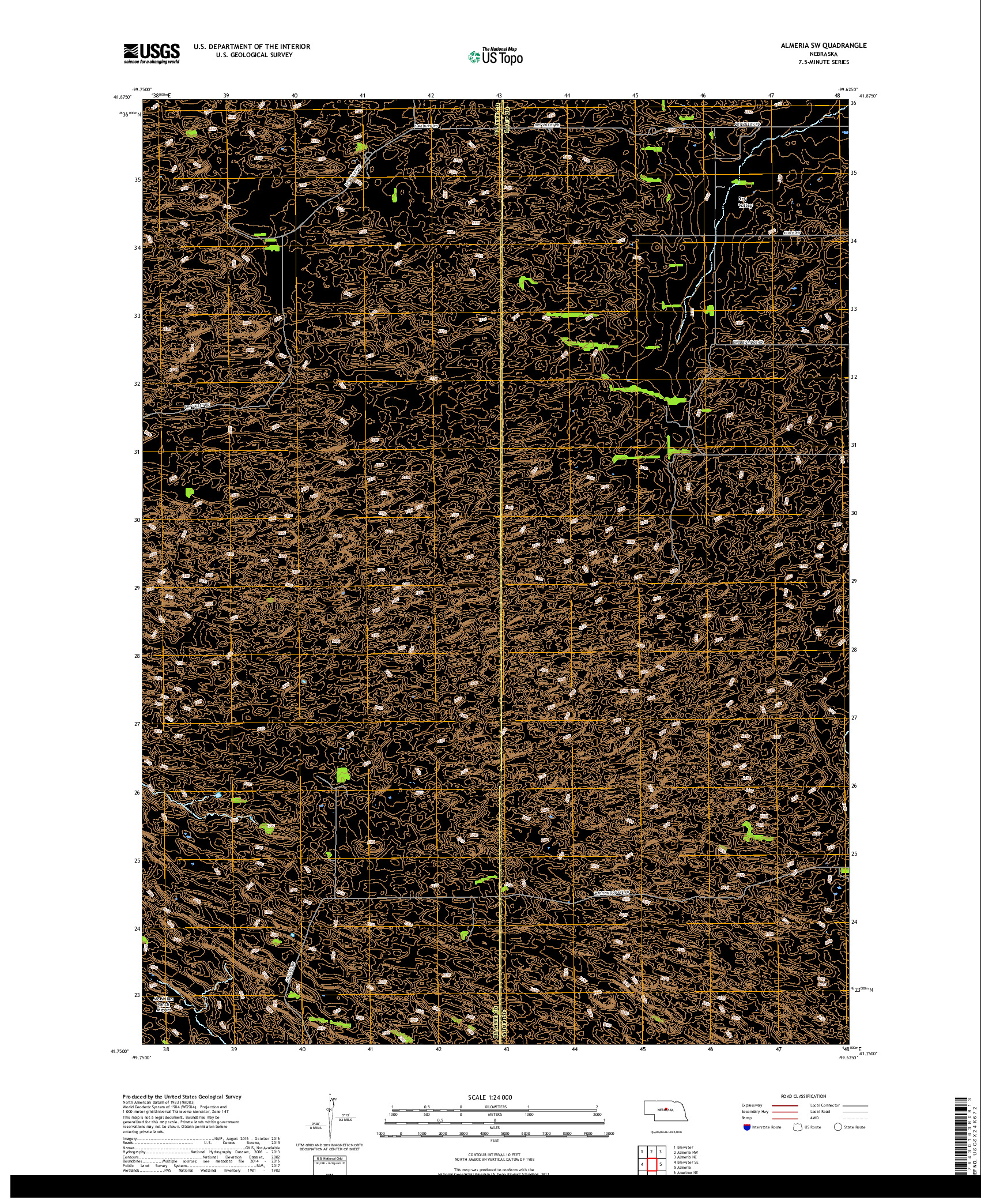 USGS US TOPO 7.5-MINUTE MAP FOR ALMERIA SW, NE 2017