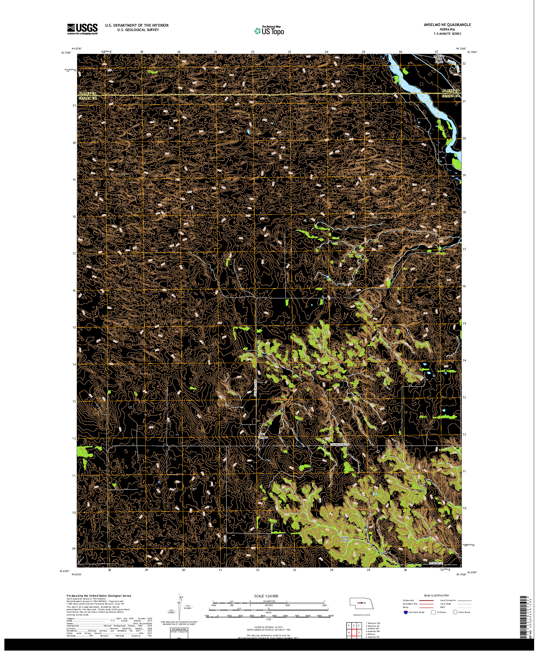 USGS US TOPO 7.5-MINUTE MAP FOR ANSELMO NE, NE 2017