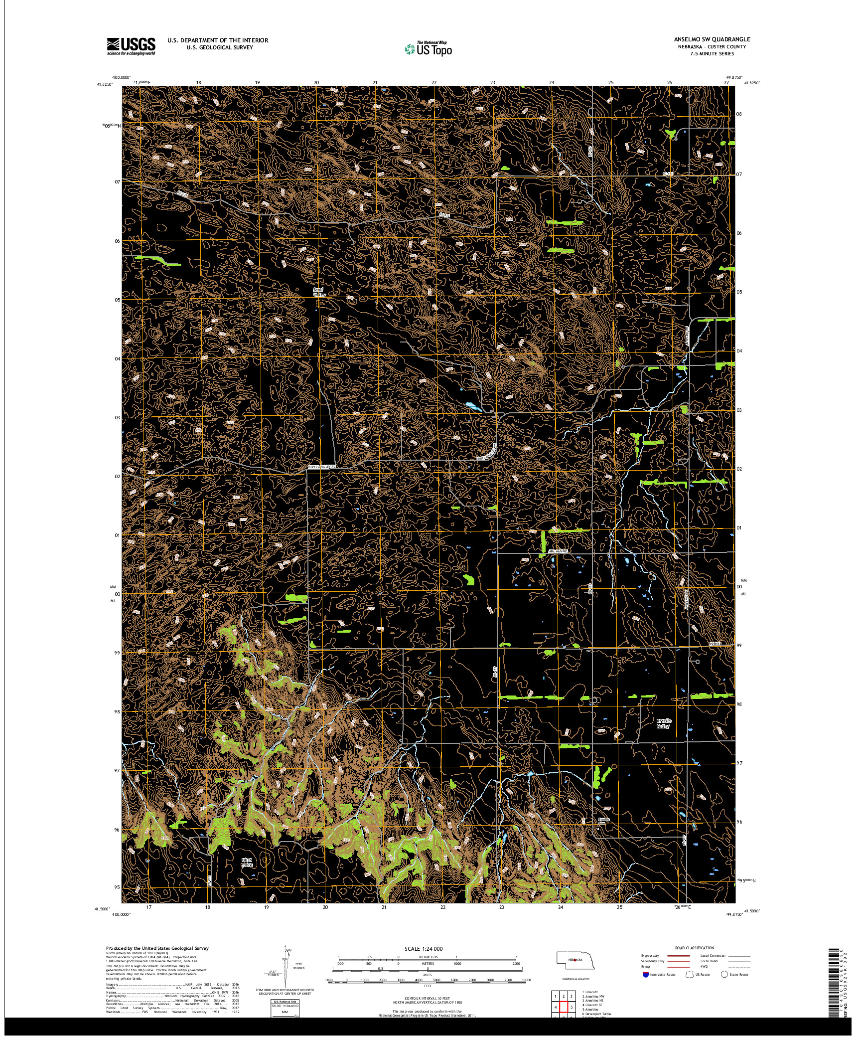 USGS US TOPO 7.5-MINUTE MAP FOR ANSELMO SW, NE 2017