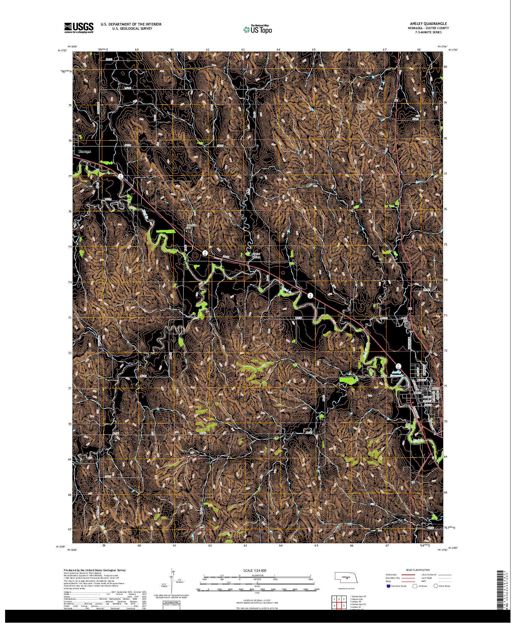 USGS US TOPO 7.5-MINUTE MAP FOR ANSLEY, NE 2017