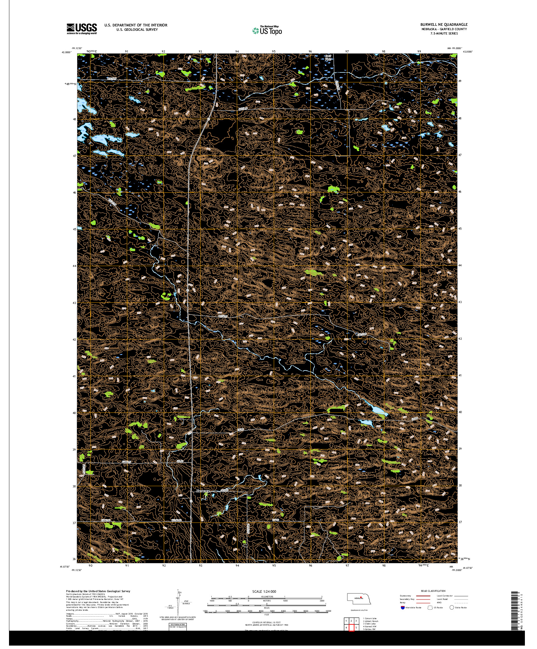 USGS US TOPO 7.5-MINUTE MAP FOR BURWELL NE, NE 2017