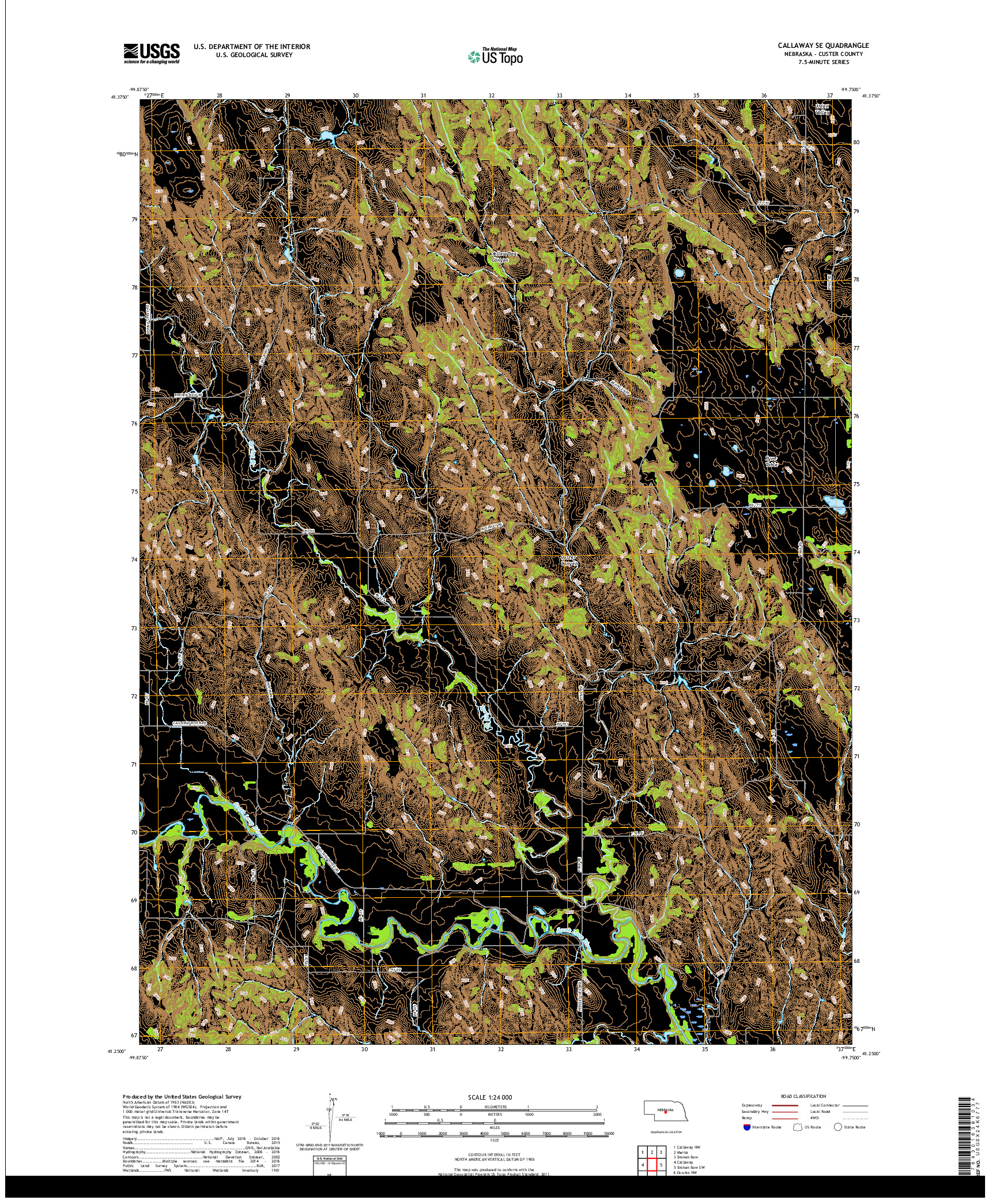 USGS US TOPO 7.5-MINUTE MAP FOR CALLAWAY SE, NE 2017