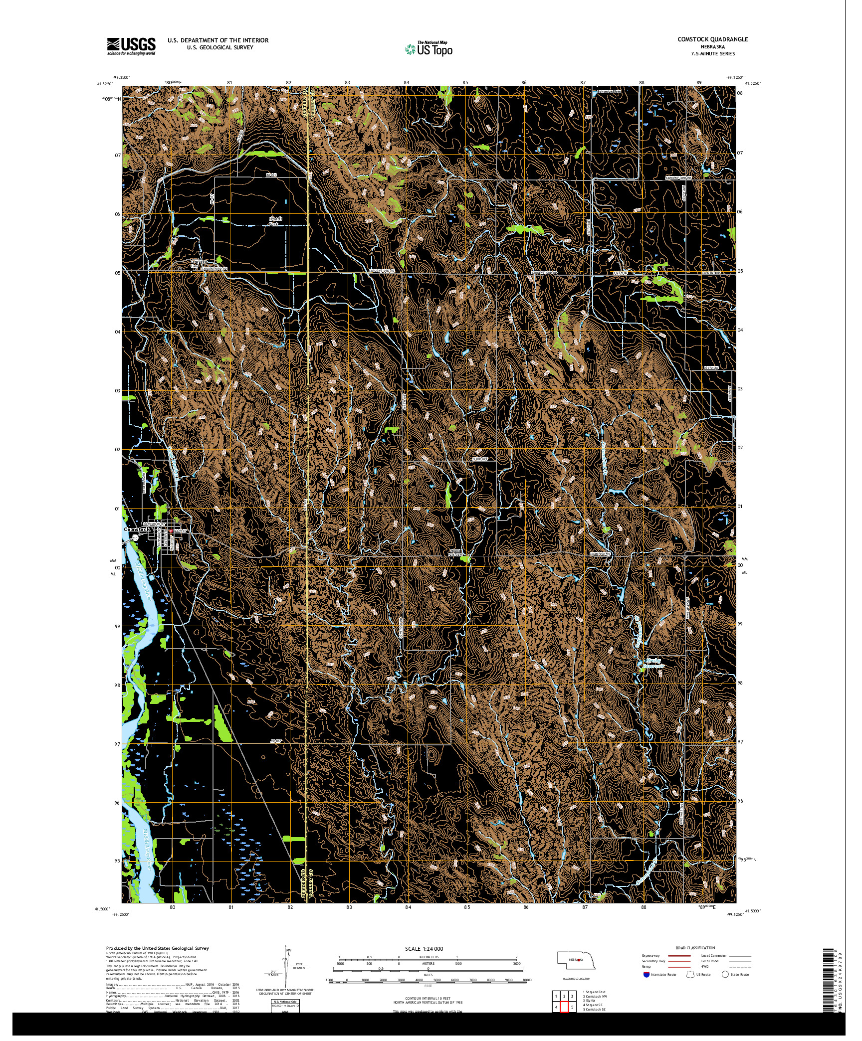 USGS US TOPO 7.5-MINUTE MAP FOR COMSTOCK, NE 2017