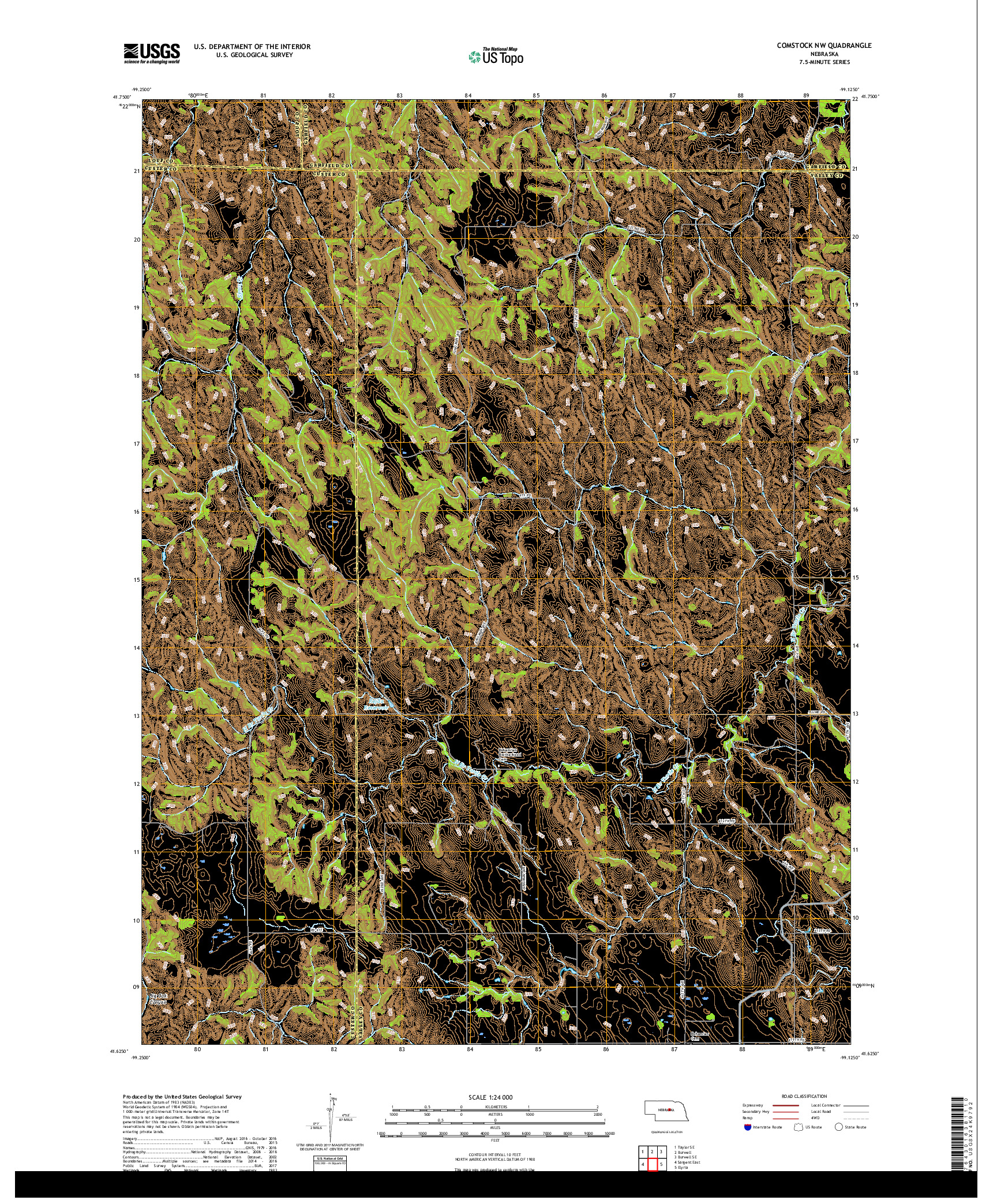 USGS US TOPO 7.5-MINUTE MAP FOR COMSTOCK NW, NE 2017