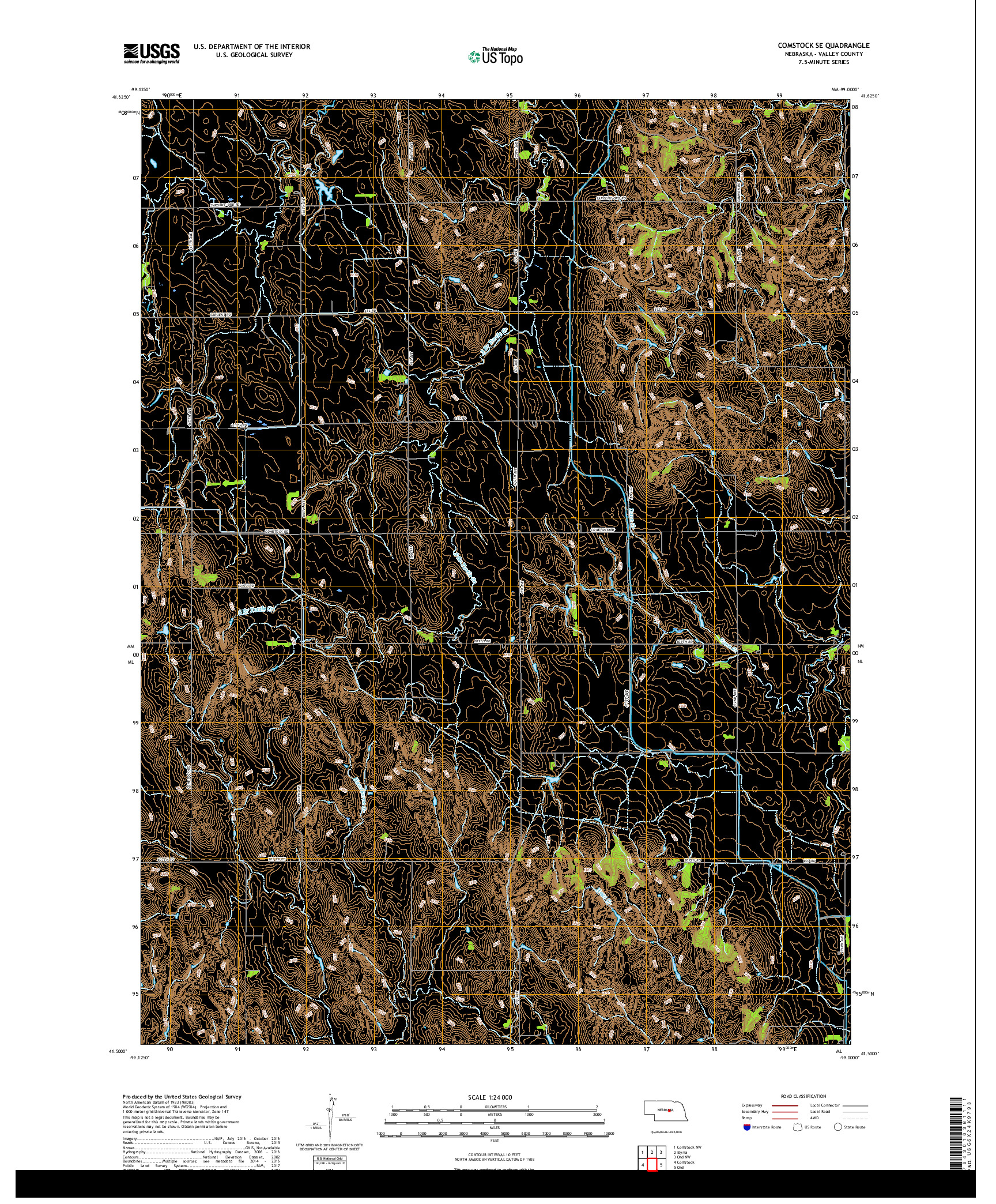 USGS US TOPO 7.5-MINUTE MAP FOR COMSTOCK SE, NE 2017