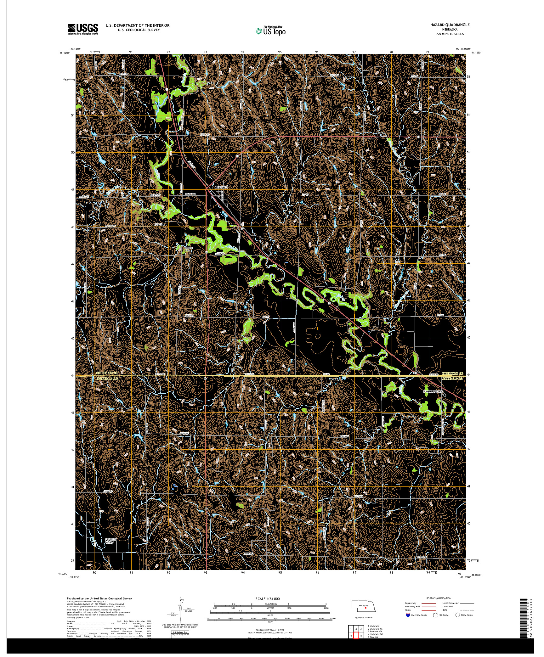 USGS US TOPO 7.5-MINUTE MAP FOR HAZARD, NE 2017