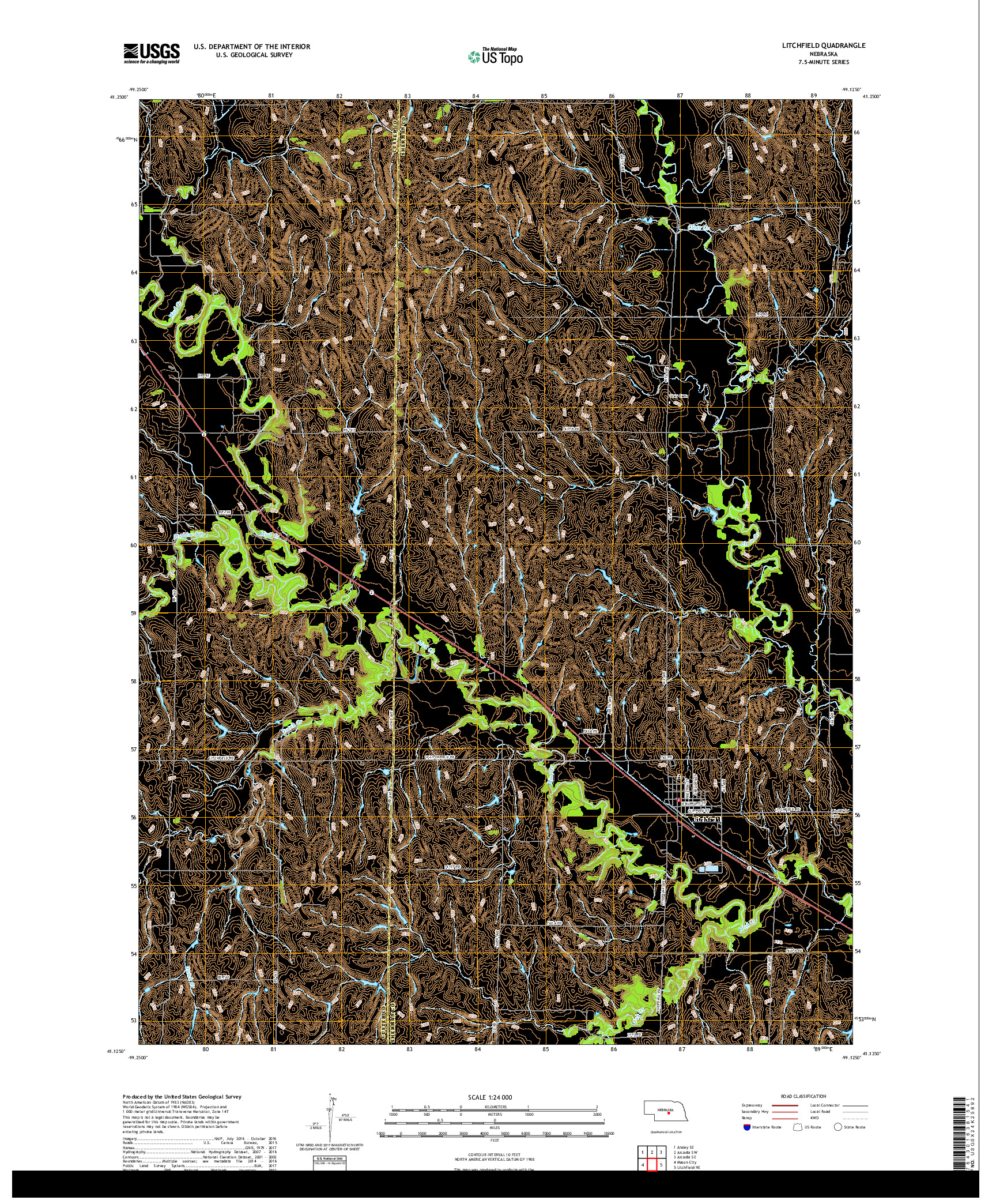 USGS US TOPO 7.5-MINUTE MAP FOR LITCHFIELD, NE 2017