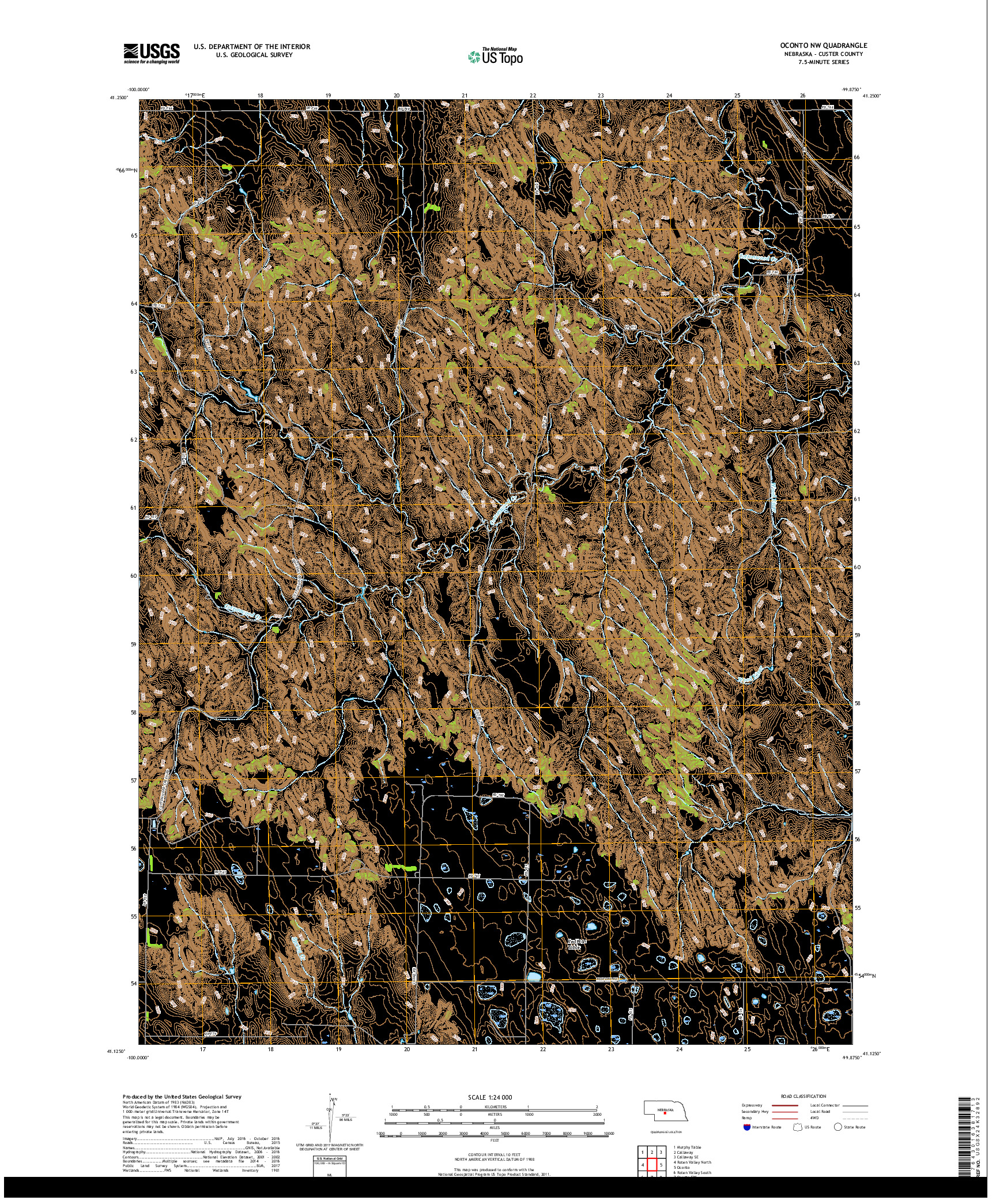 USGS US TOPO 7.5-MINUTE MAP FOR OCONTO NW, NE 2017