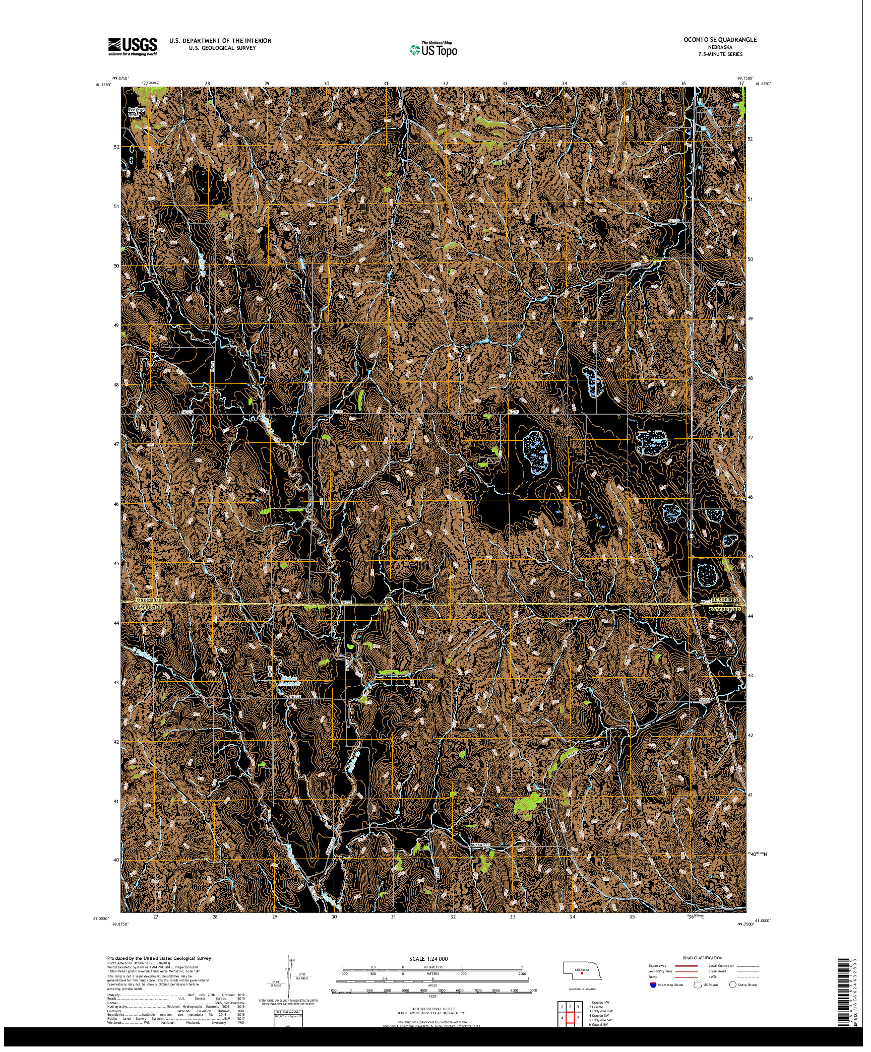 USGS US TOPO 7.5-MINUTE MAP FOR OCONTO SE, NE 2017