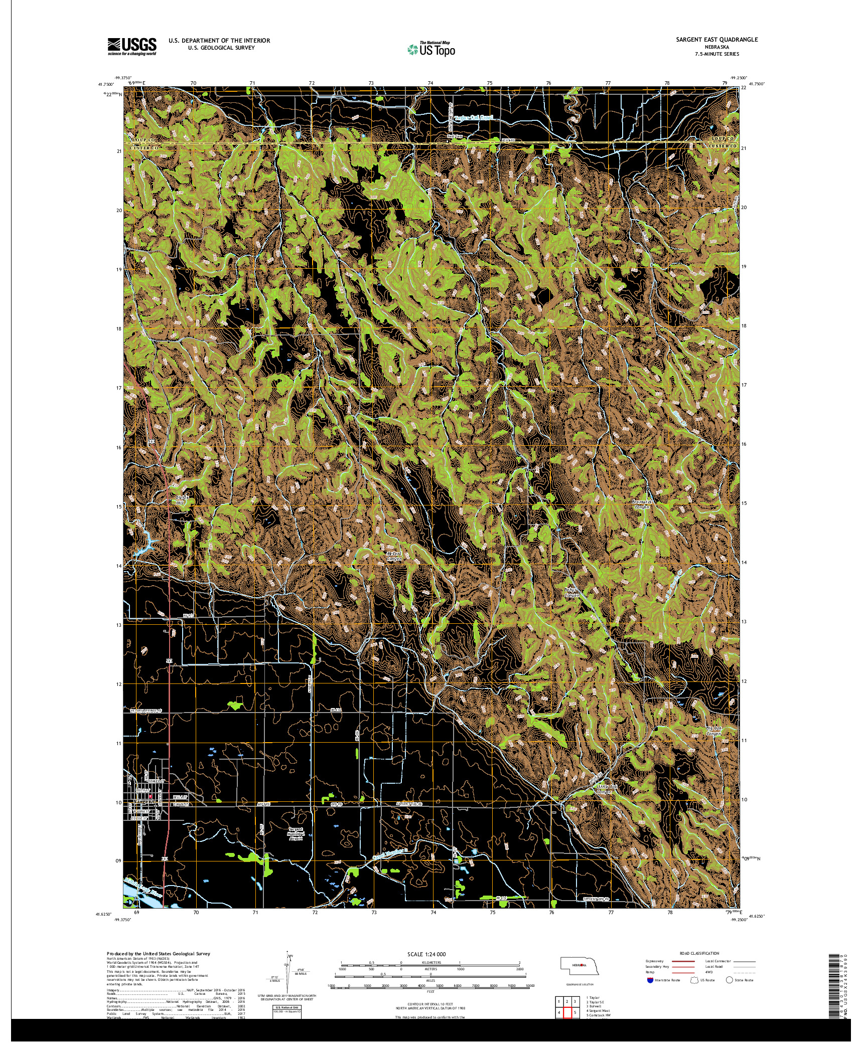USGS US TOPO 7.5-MINUTE MAP FOR SARGENT EAST, NE 2017