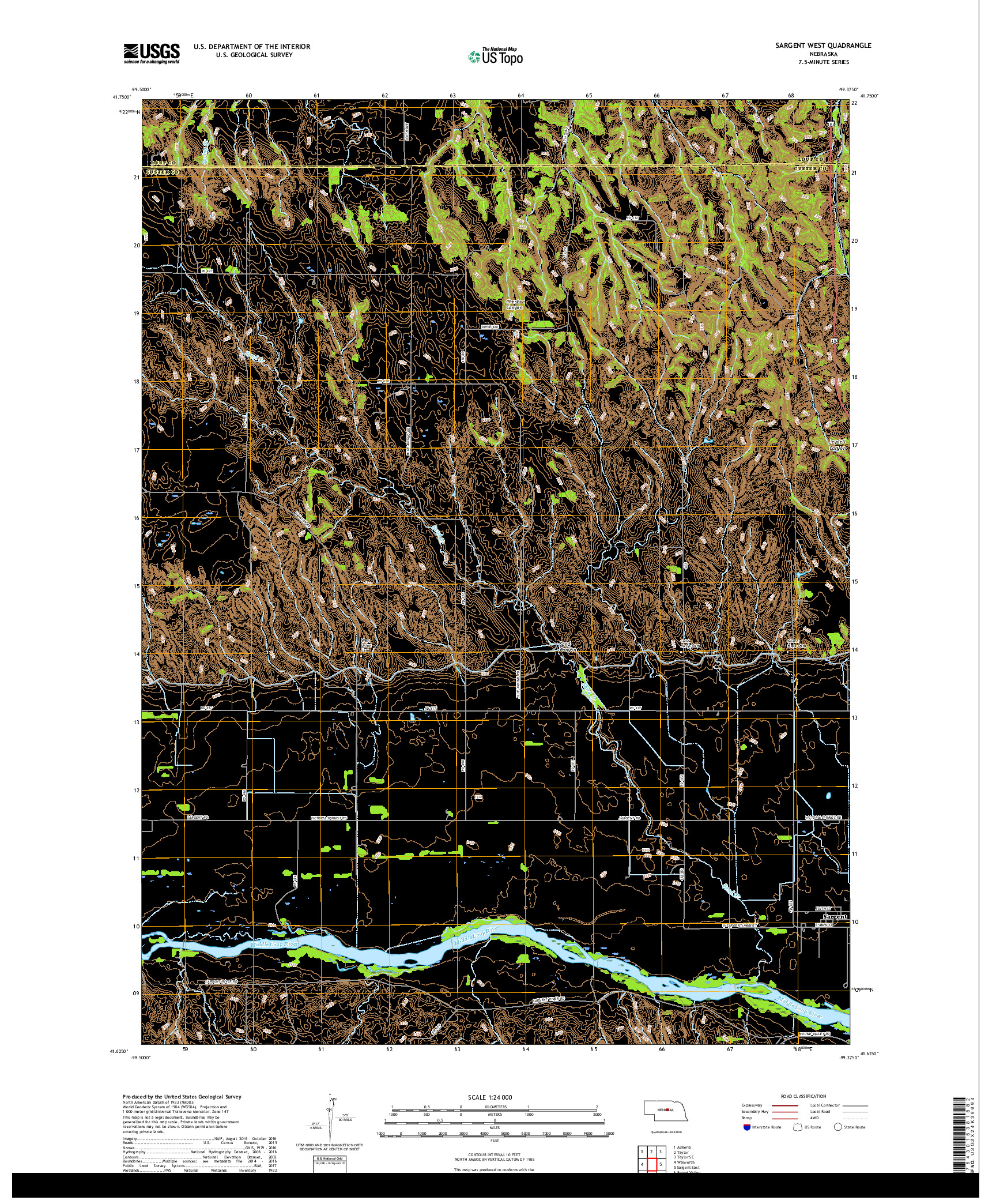 USGS US TOPO 7.5-MINUTE MAP FOR SARGENT WEST, NE 2017