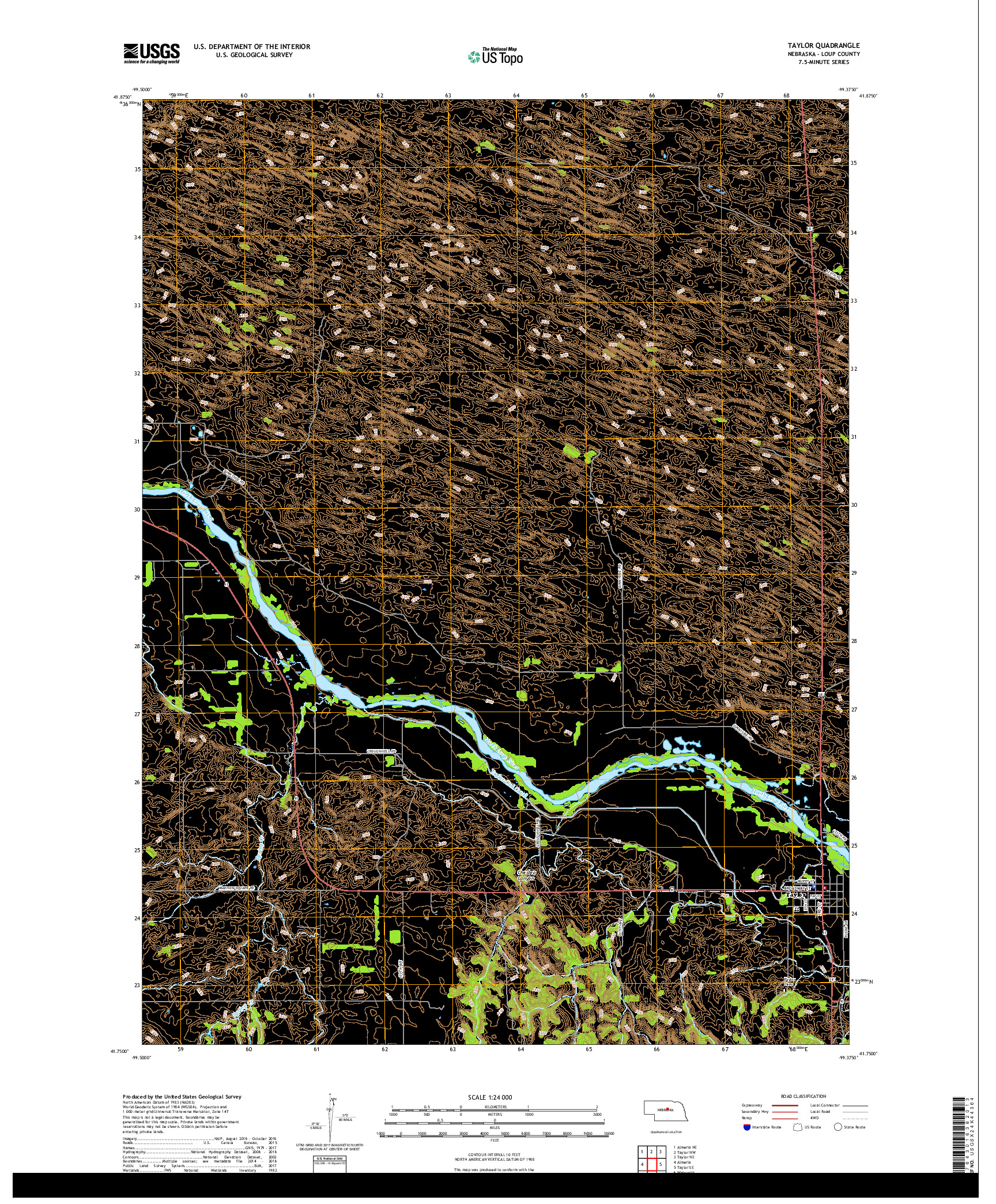 USGS US TOPO 7.5-MINUTE MAP FOR TAYLOR, NE 2017