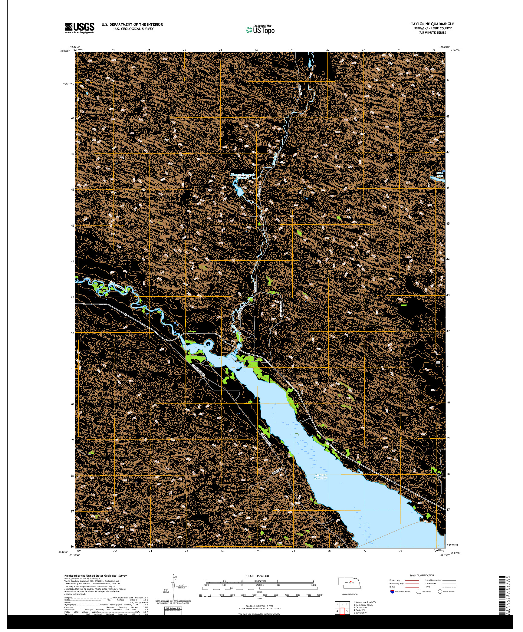 USGS US TOPO 7.5-MINUTE MAP FOR TAYLOR NE, NE 2017