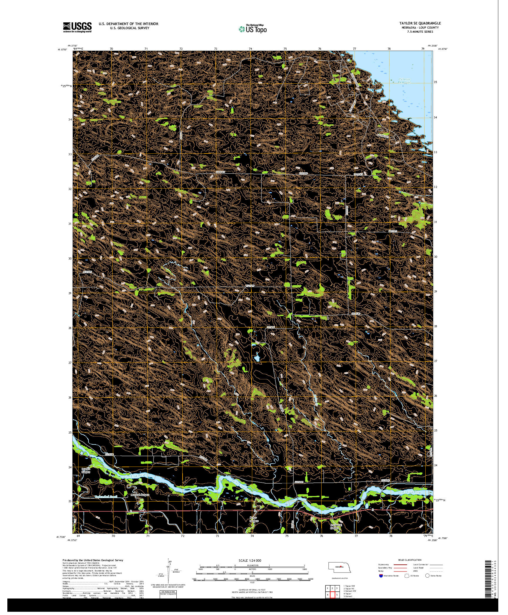 USGS US TOPO 7.5-MINUTE MAP FOR TAYLOR SE, NE 2017