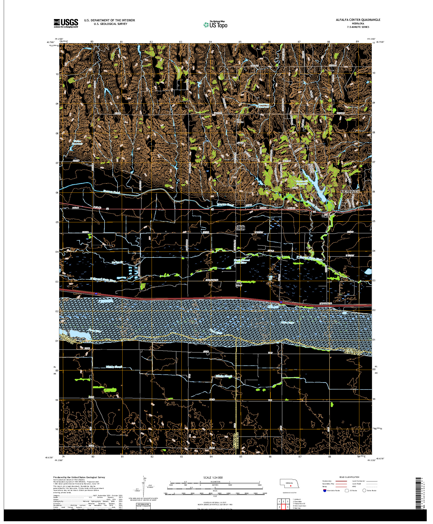 USGS US TOPO 7.5-MINUTE MAP FOR ALFALFA CENTER, NE 2017