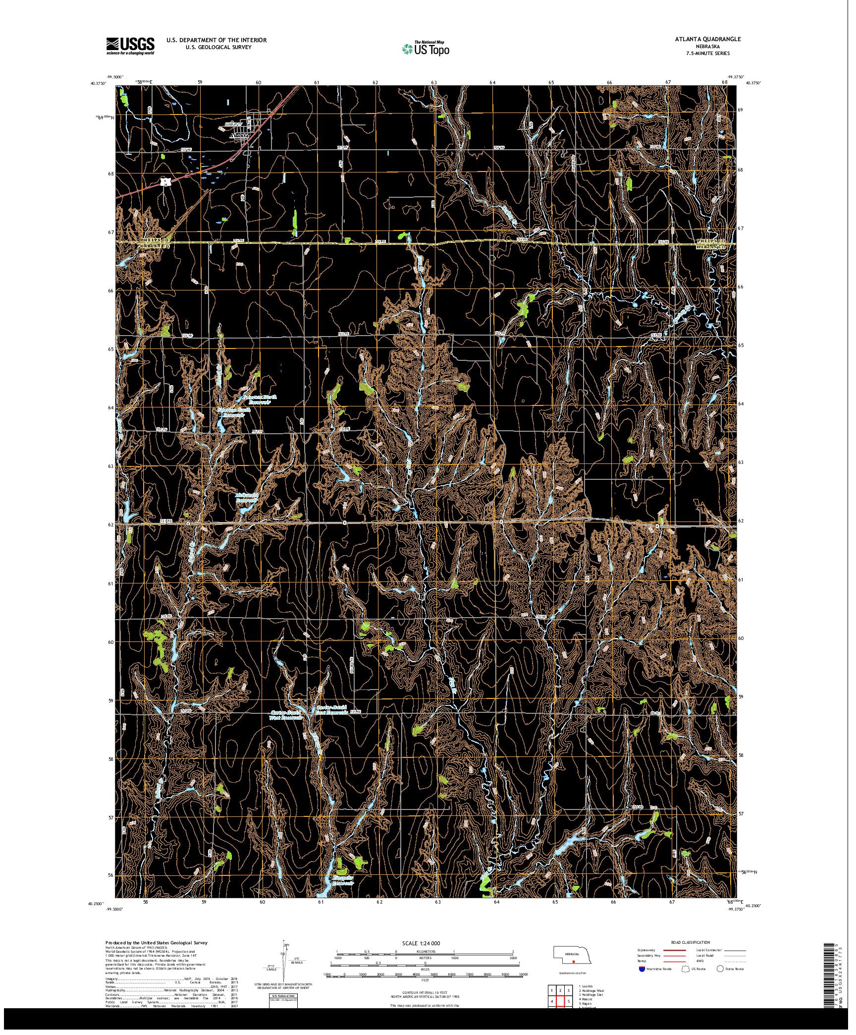 USGS US TOPO 7.5-MINUTE MAP FOR ATLANTA, NE 2017