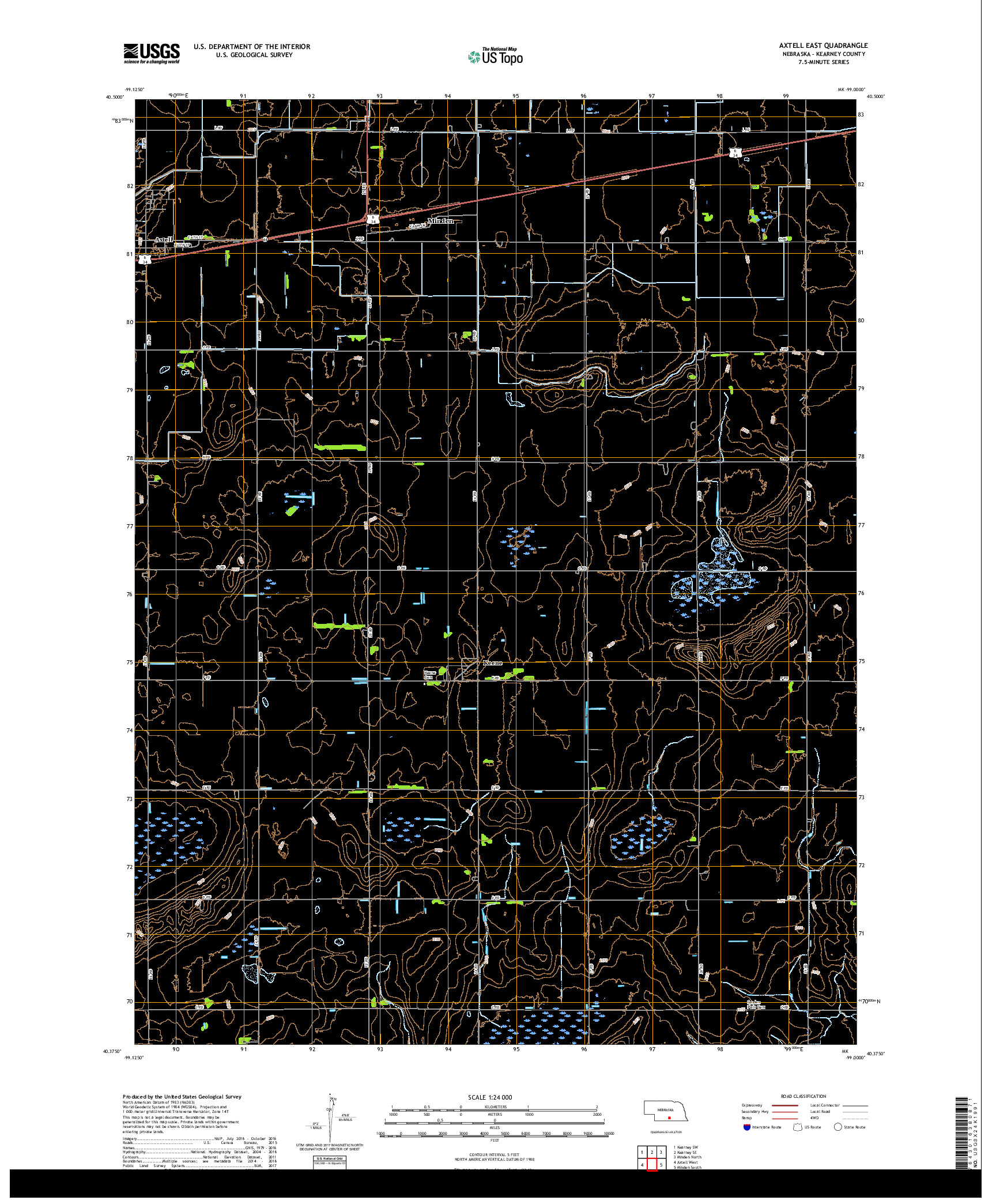 USGS US TOPO 7.5-MINUTE MAP FOR AXTELL EAST, NE 2017