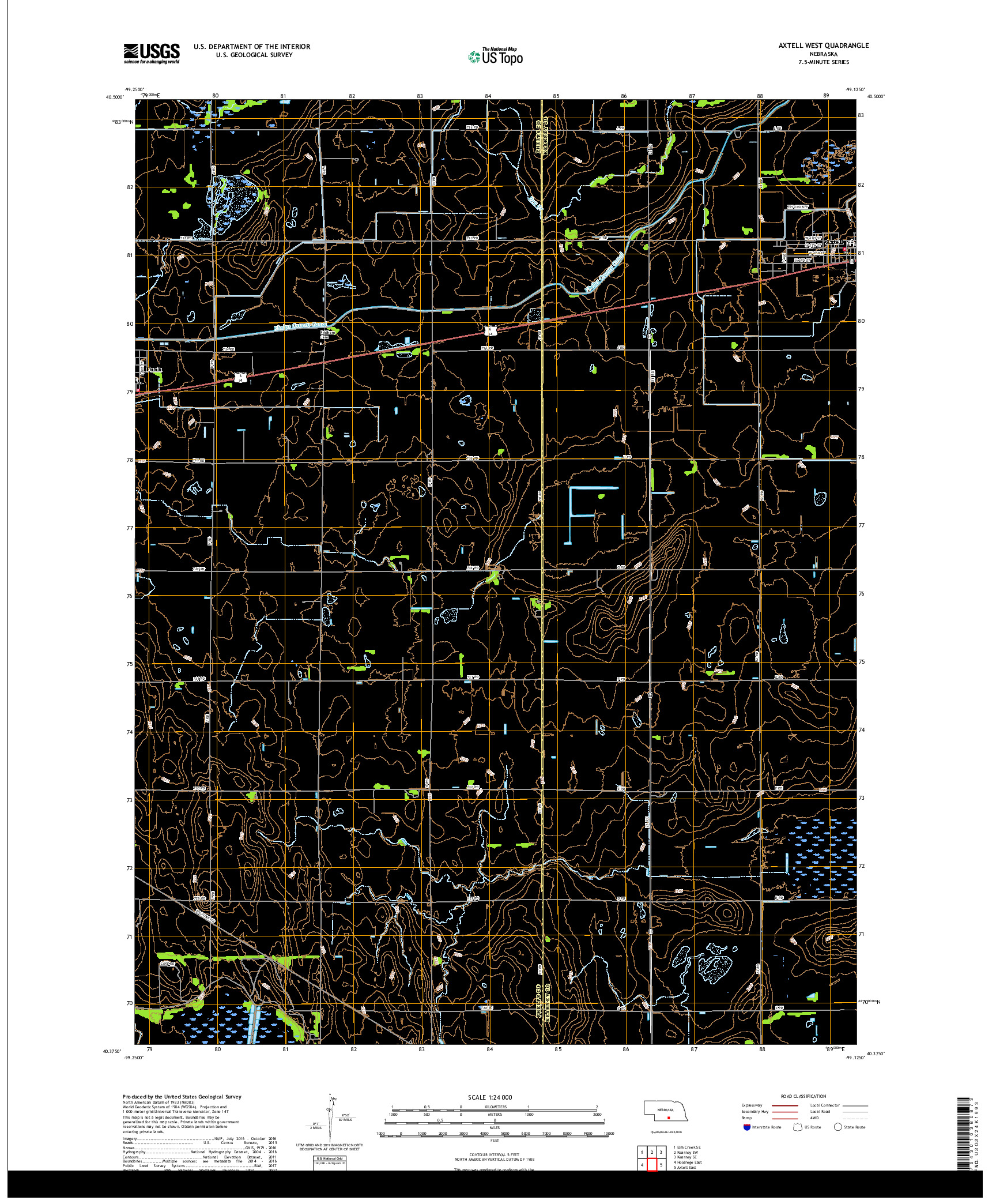 USGS US TOPO 7.5-MINUTE MAP FOR AXTELL WEST, NE 2017