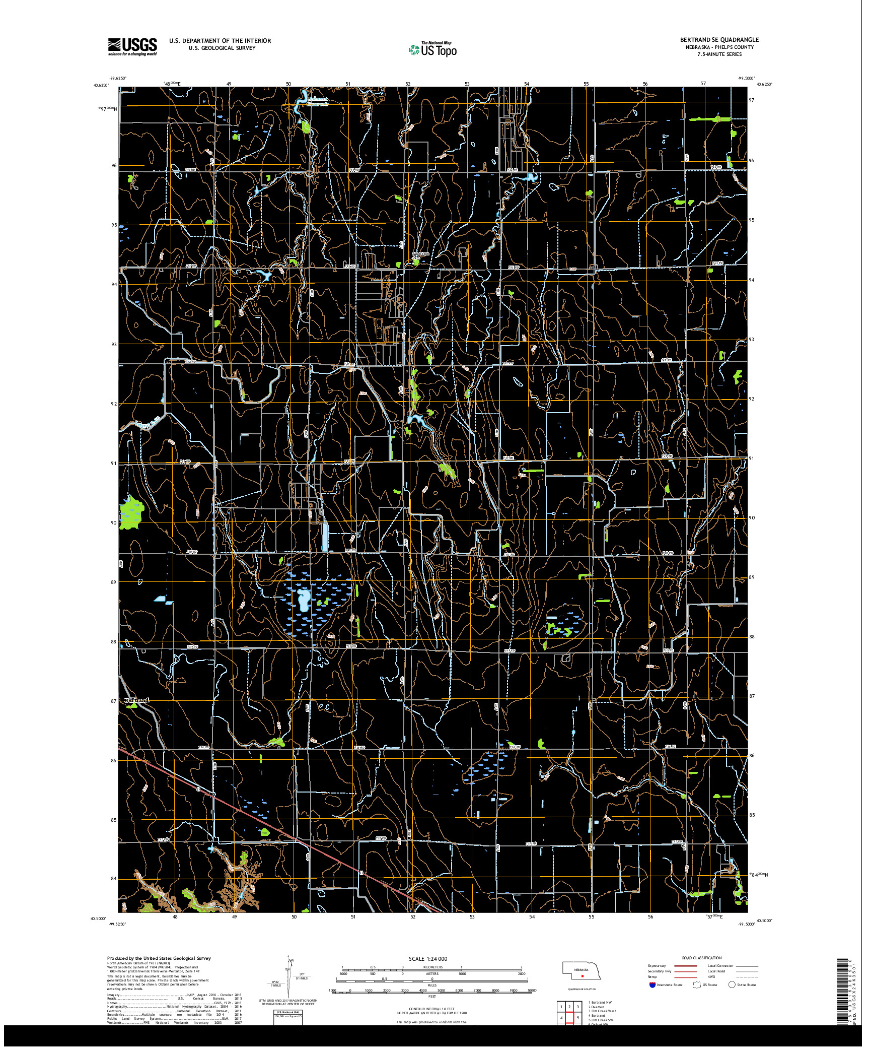 USGS US TOPO 7.5-MINUTE MAP FOR BERTRAND SE, NE 2017