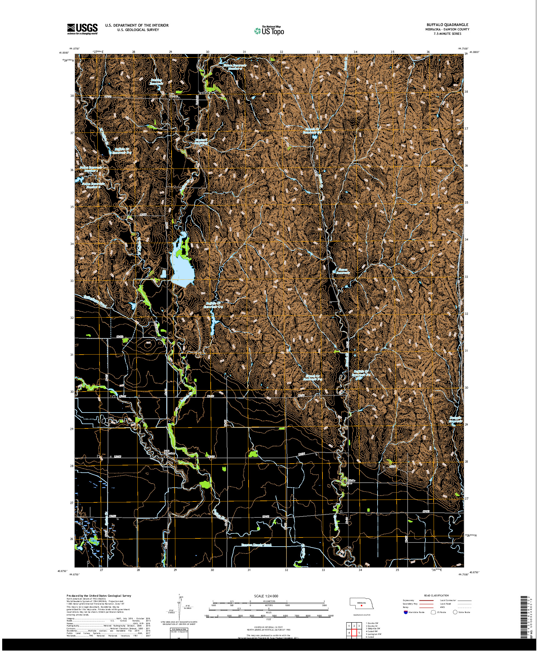 USGS US TOPO 7.5-MINUTE MAP FOR BUFFALO, NE 2017