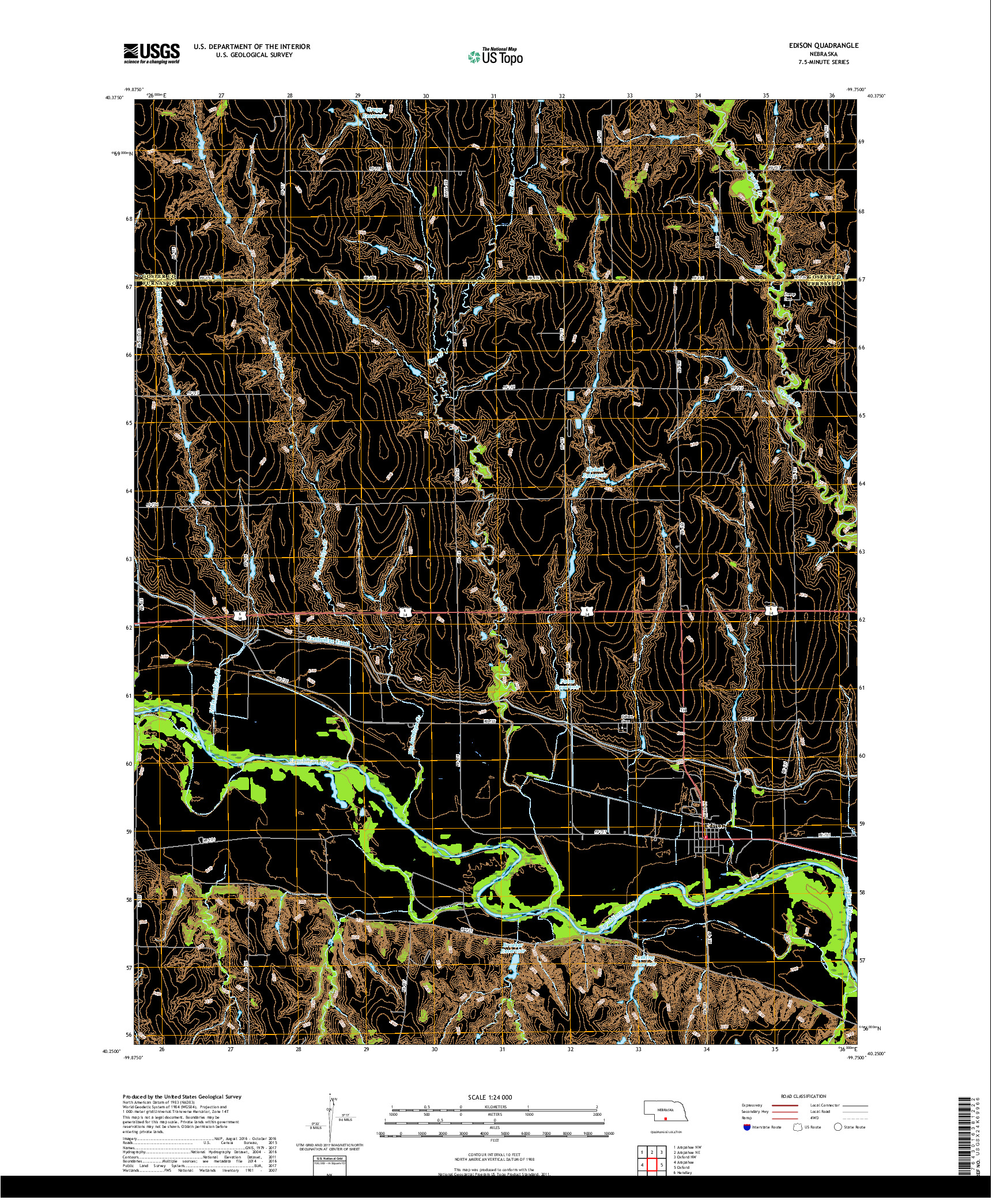 USGS US TOPO 7.5-MINUTE MAP FOR EDISON, NE 2017