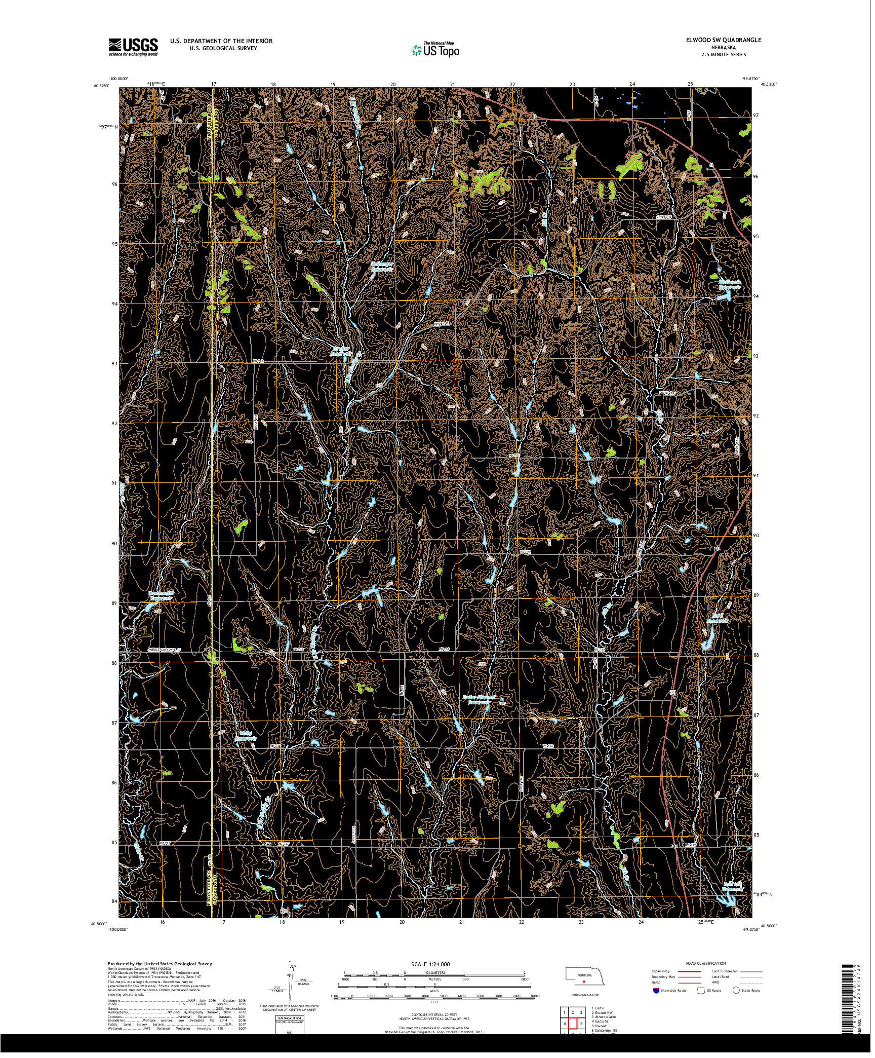 USGS US TOPO 7.5-MINUTE MAP FOR ELWOOD SW, NE 2017