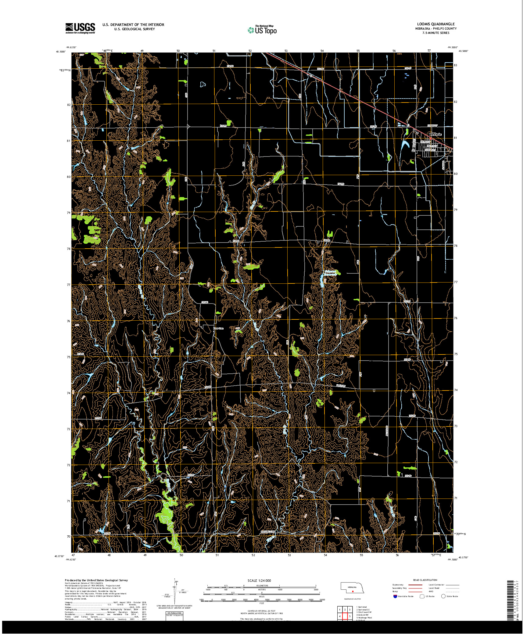 USGS US TOPO 7.5-MINUTE MAP FOR LOOMIS, NE 2017