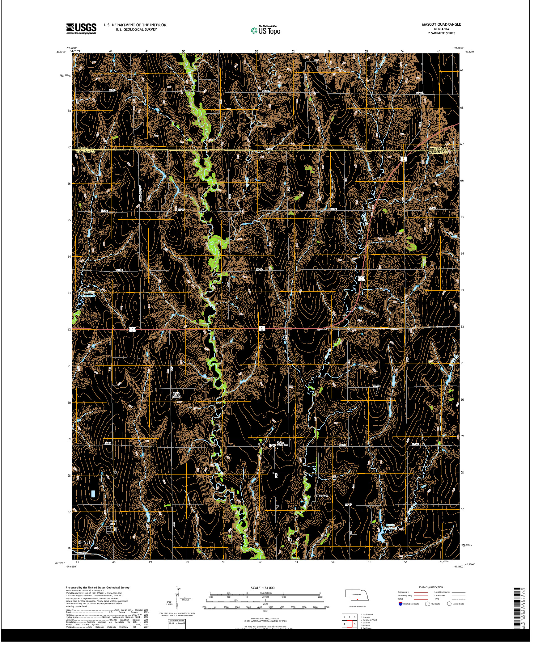 USGS US TOPO 7.5-MINUTE MAP FOR MASCOT, NE 2017