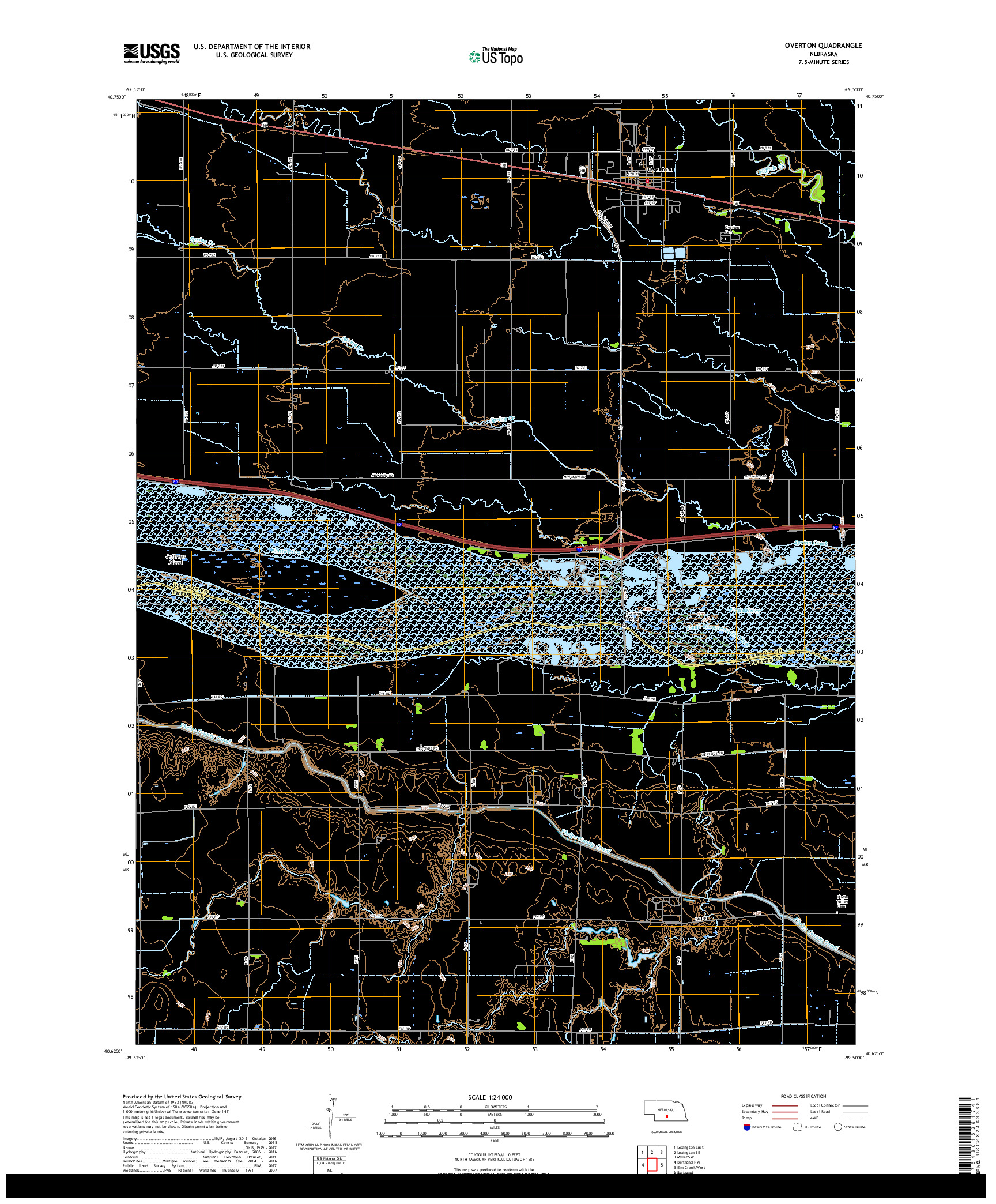 USGS US TOPO 7.5-MINUTE MAP FOR OVERTON, NE 2017