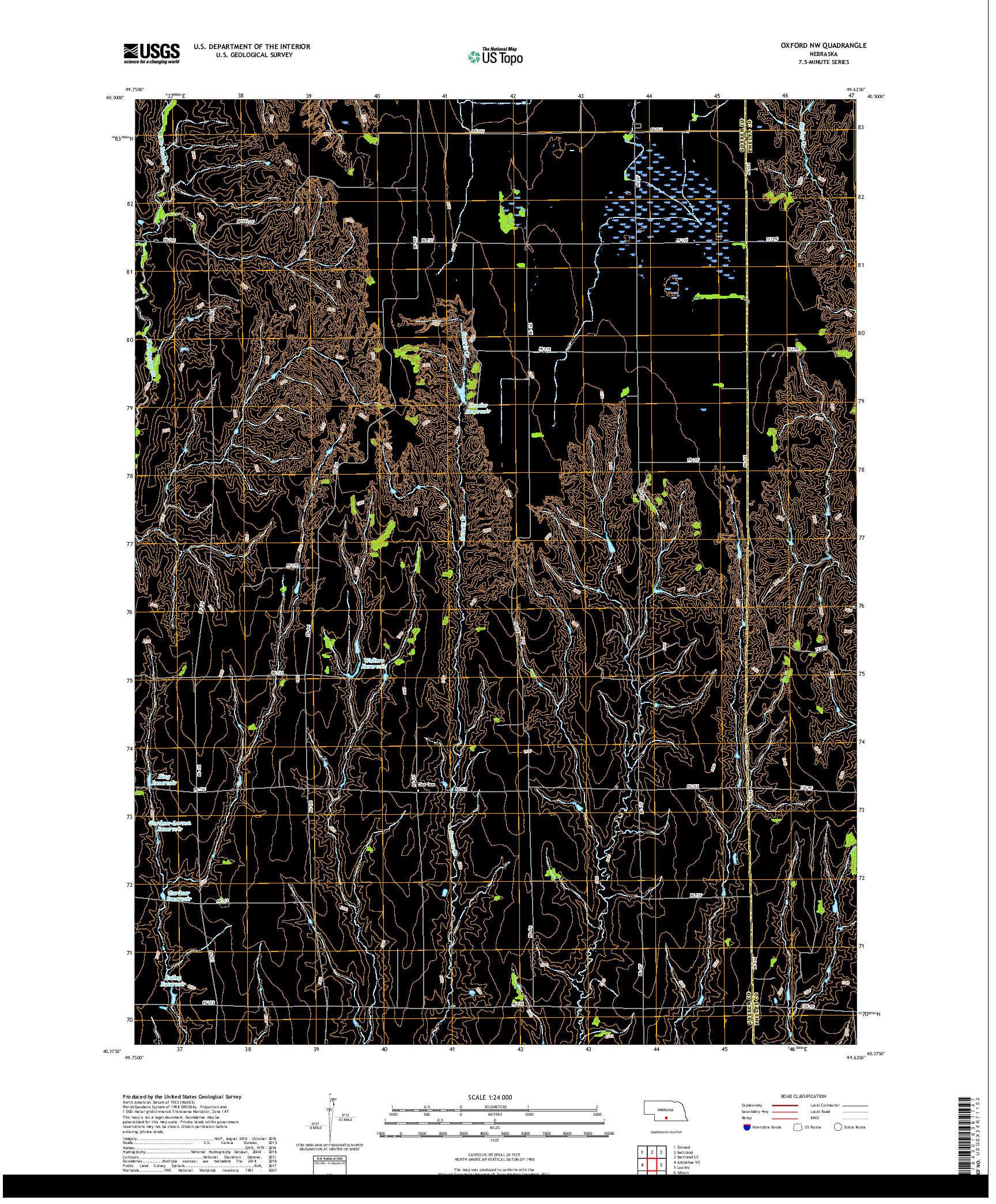 USGS US TOPO 7.5-MINUTE MAP FOR OXFORD NW, NE 2017