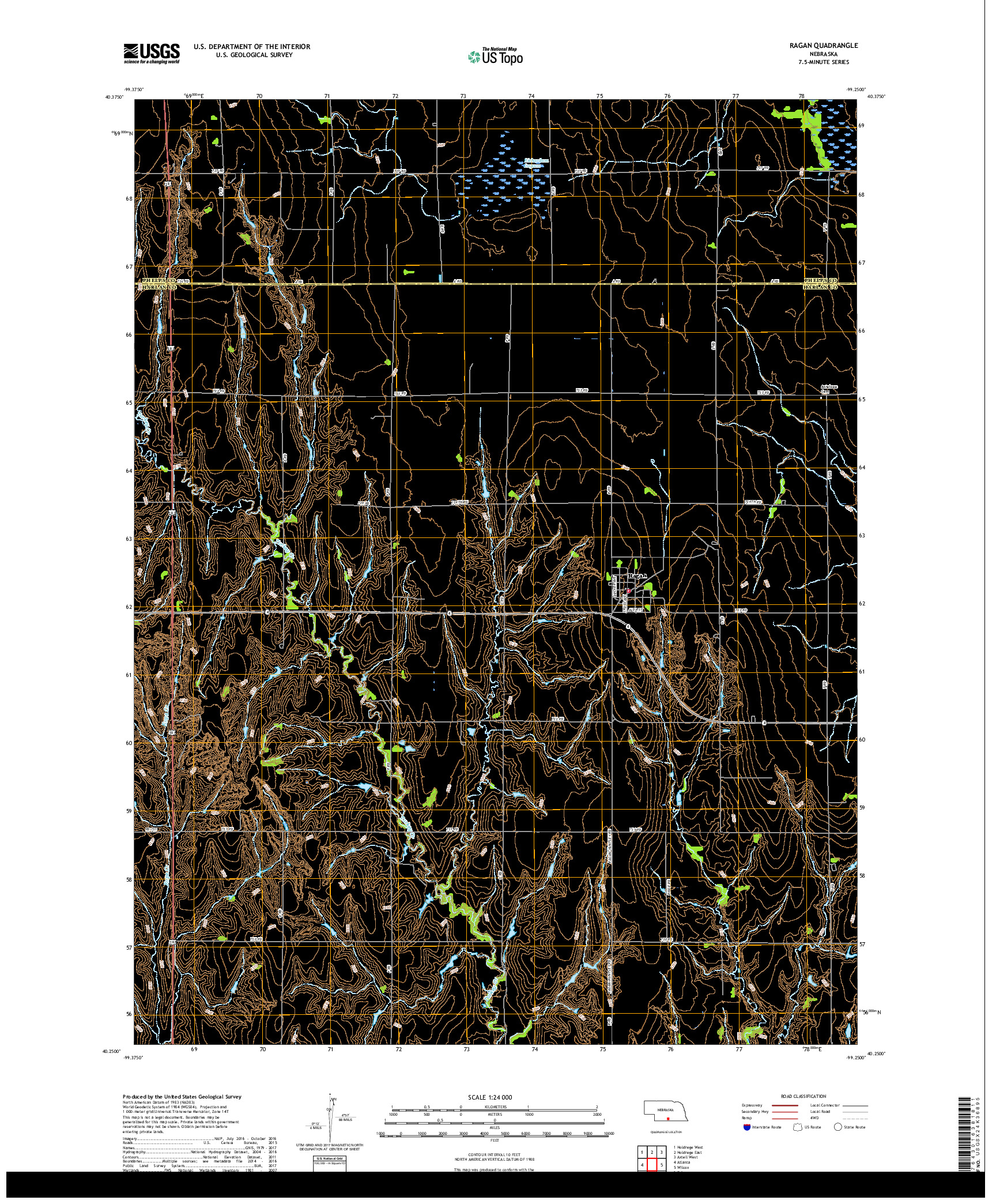 USGS US TOPO 7.5-MINUTE MAP FOR RAGAN, NE 2017