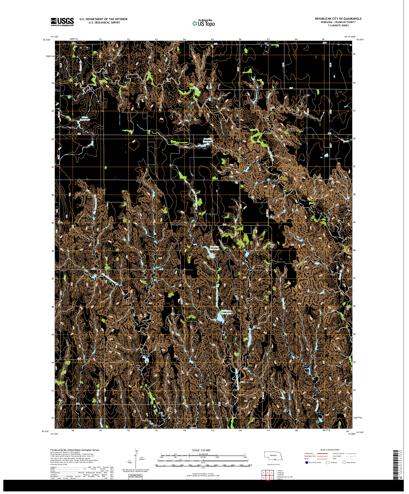 USGS US TOPO 7.5-MINUTE MAP FOR REPUBLICAN CITY NE, NE 2017