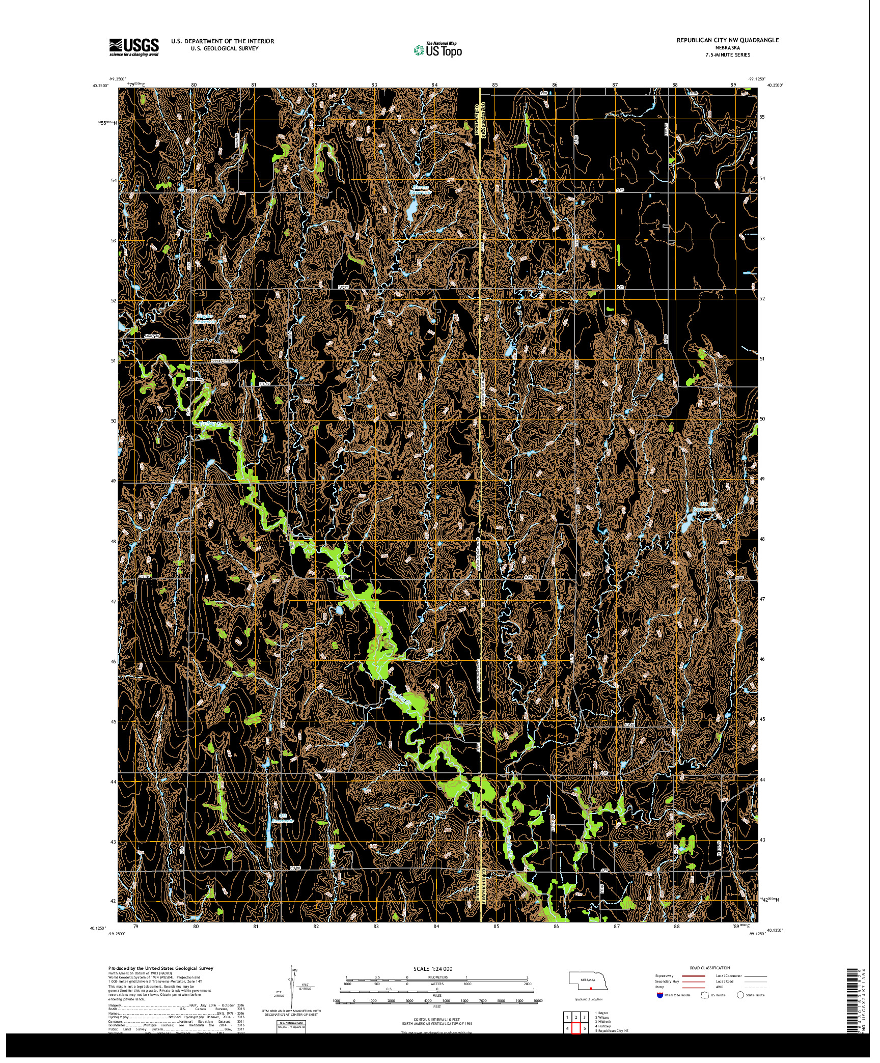 USGS US TOPO 7.5-MINUTE MAP FOR REPUBLICAN CITY NW, NE 2017