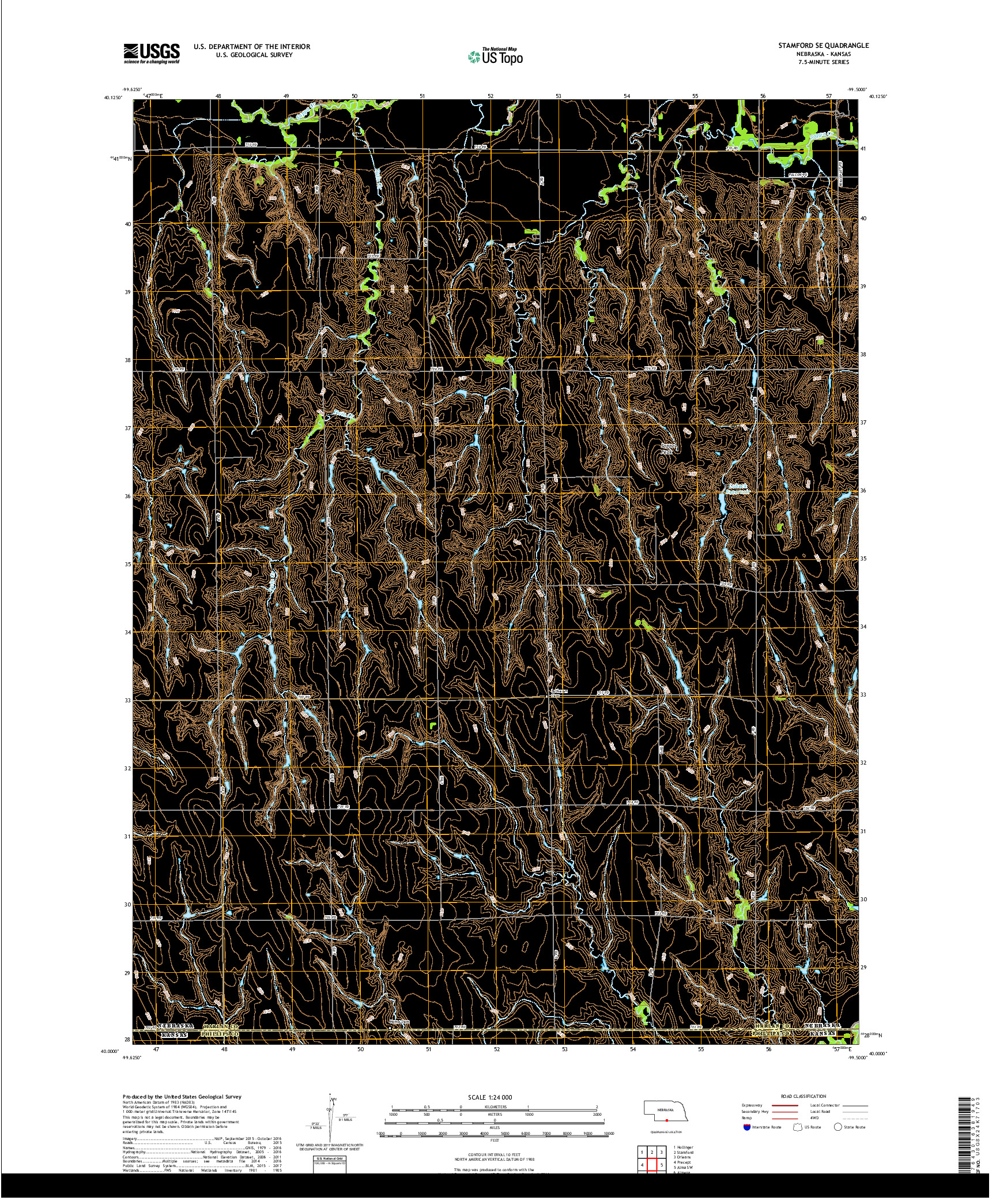 USGS US TOPO 7.5-MINUTE MAP FOR STAMFORD SE, NE,KS 2017
