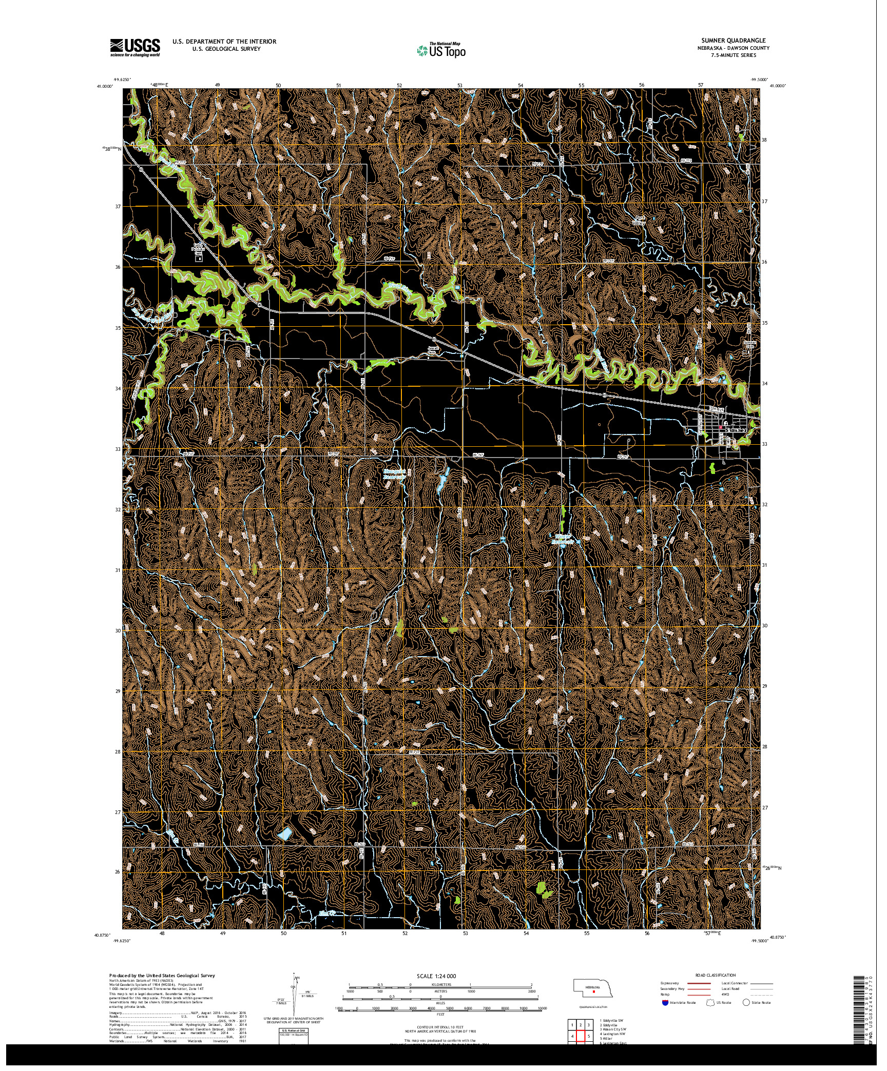 USGS US TOPO 7.5-MINUTE MAP FOR SUMNER, NE 2017