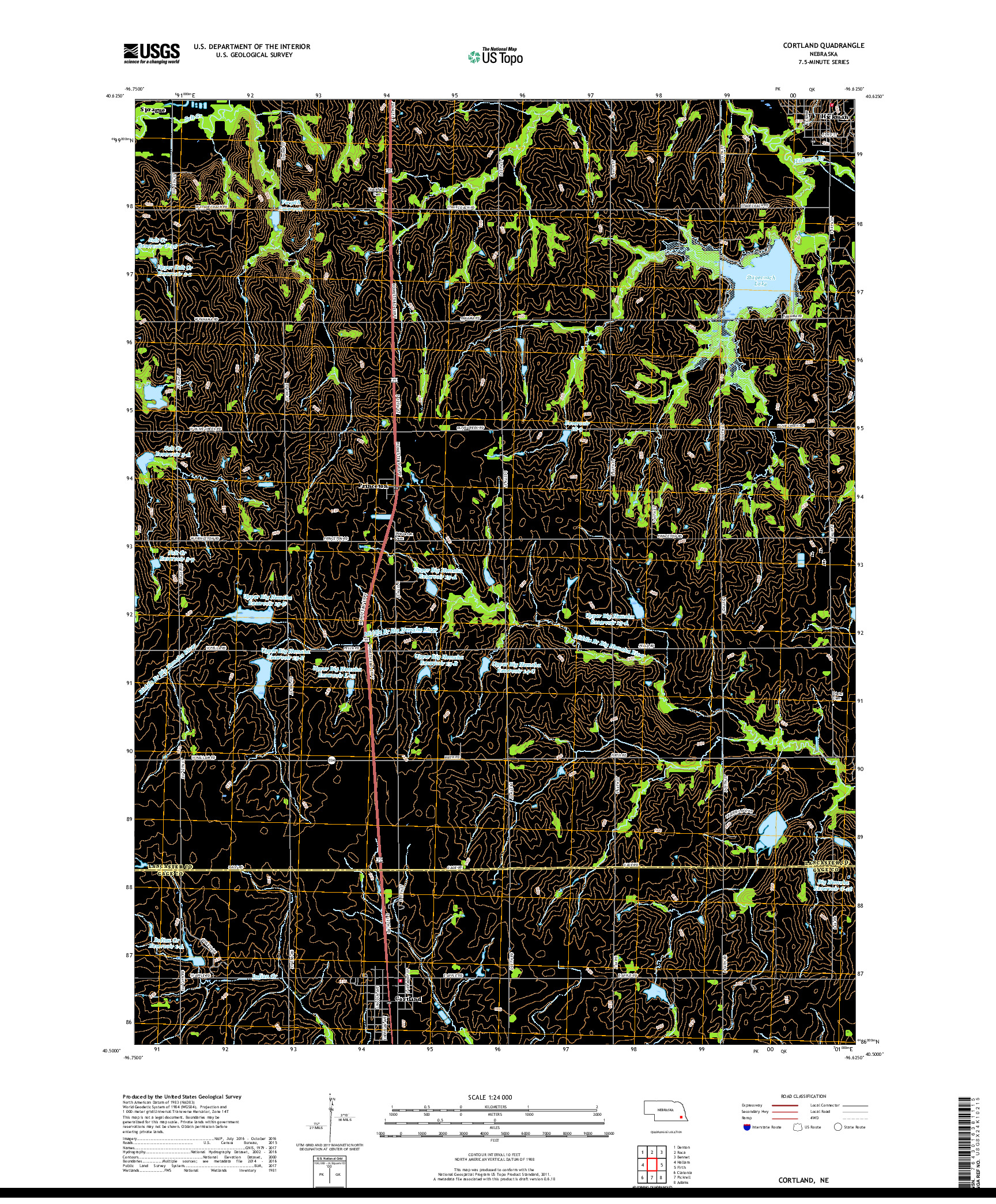 USGS US TOPO 7.5-MINUTE MAP FOR CORTLAND, NE 2017