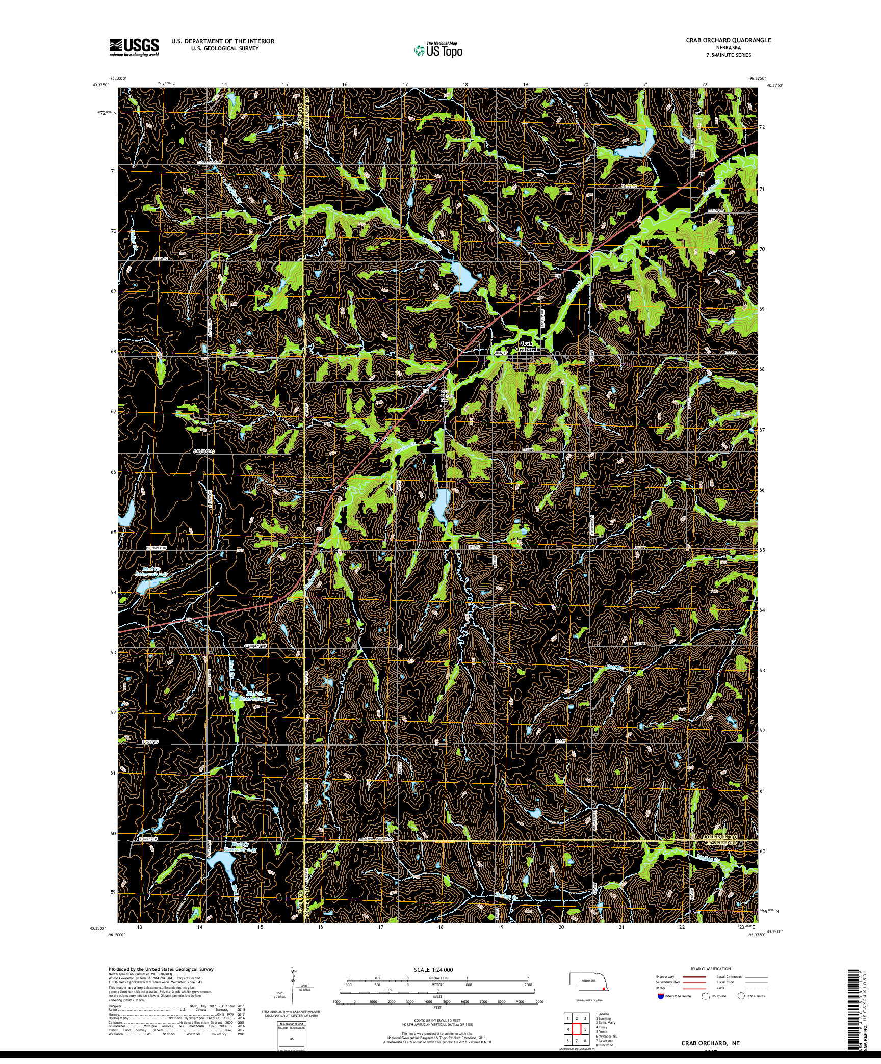 USGS US TOPO 7.5-MINUTE MAP FOR CRAB ORCHARD, NE 2017