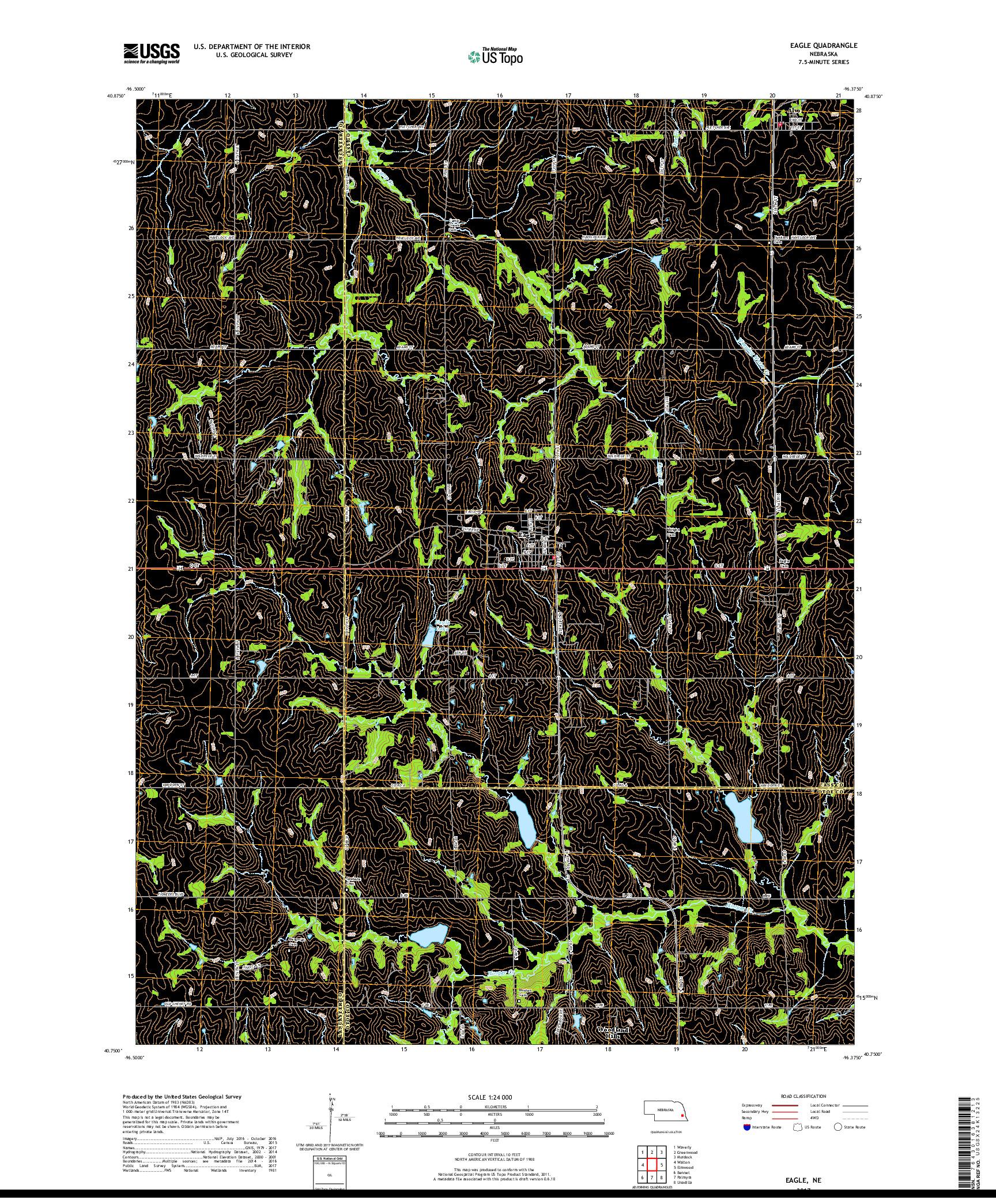 USGS US TOPO 7.5-MINUTE MAP FOR EAGLE, NE 2017