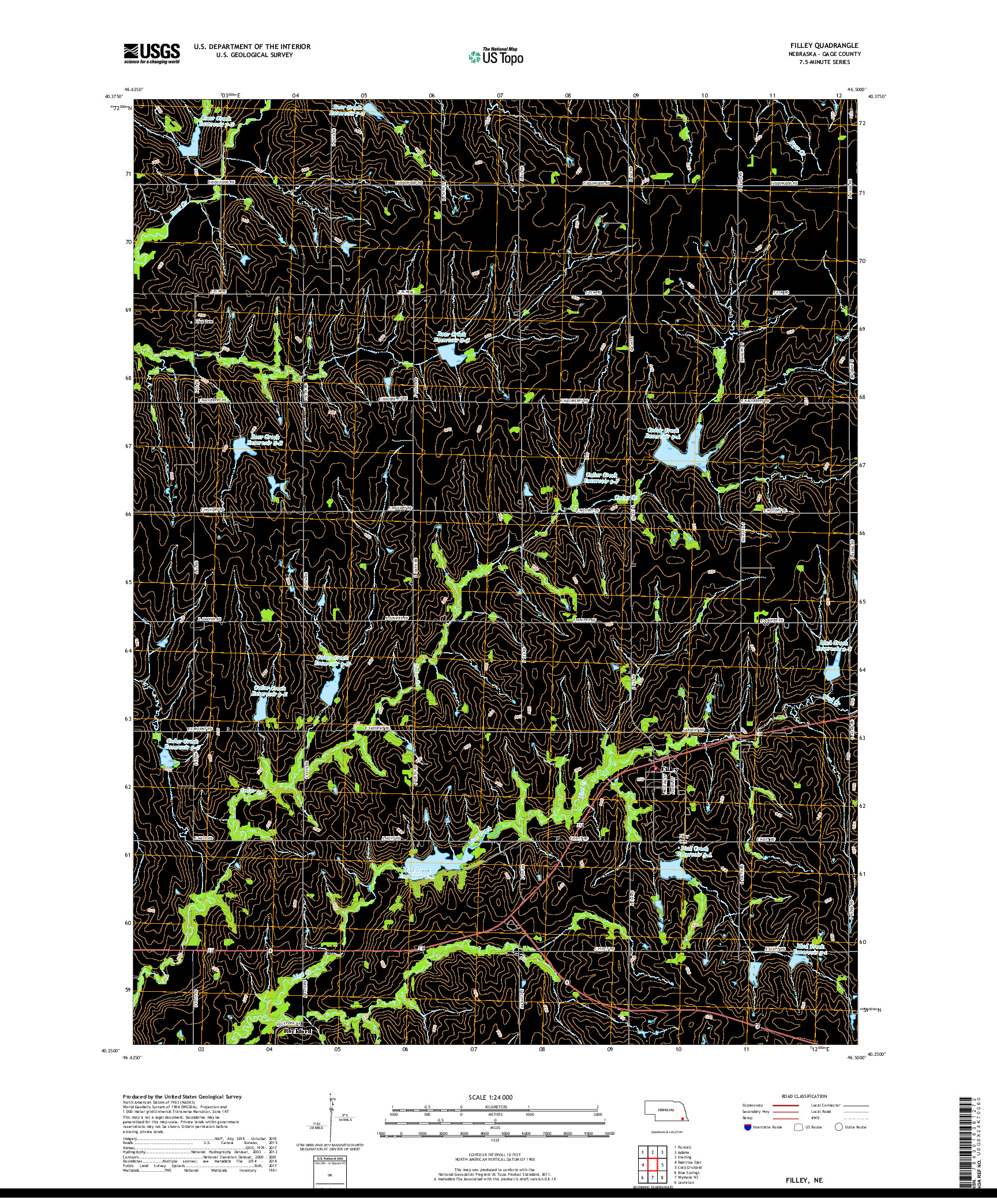 USGS US TOPO 7.5-MINUTE MAP FOR FILLEY, NE 2017