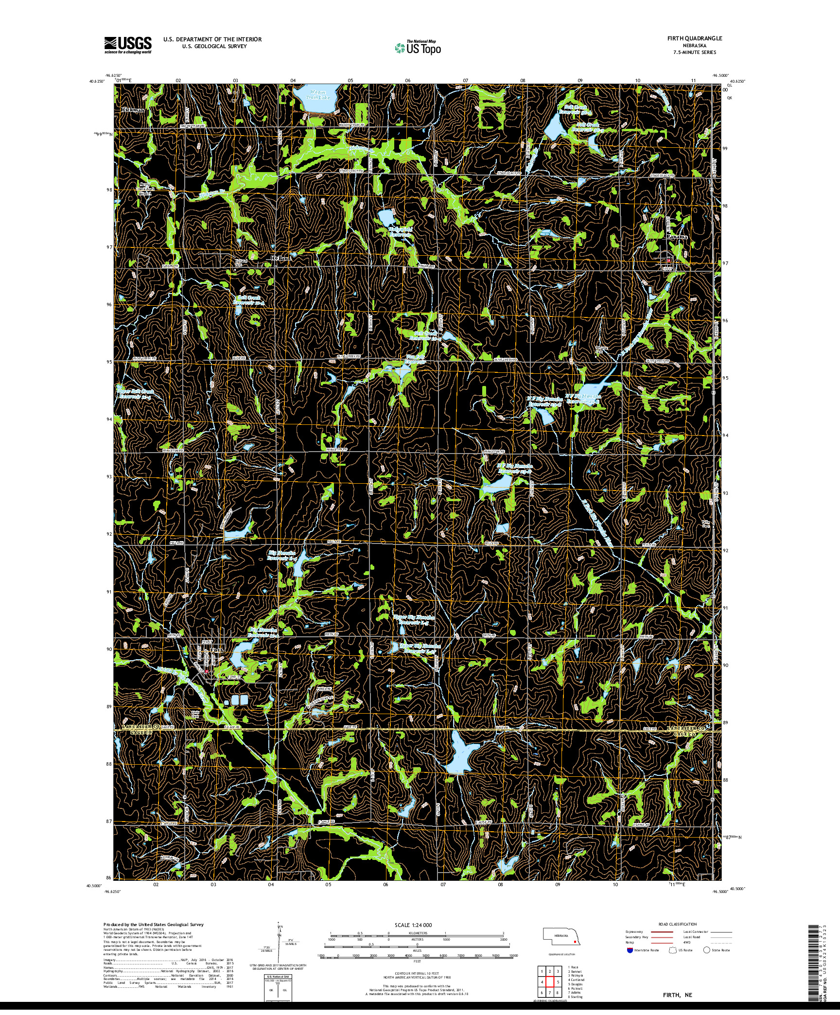 USGS US TOPO 7.5-MINUTE MAP FOR FIRTH, NE 2017