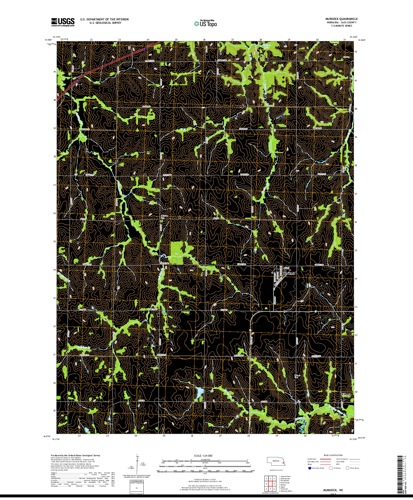 USGS US TOPO 7.5-MINUTE MAP FOR MURDOCK, NE 2017