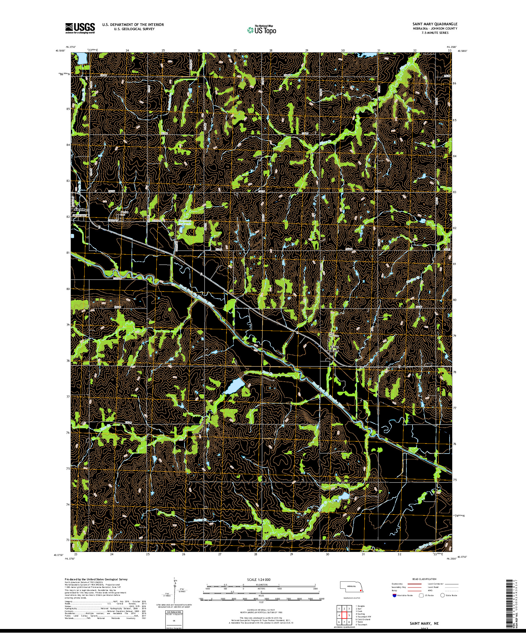 USGS US TOPO 7.5-MINUTE MAP FOR SAINT MARY, NE 2017