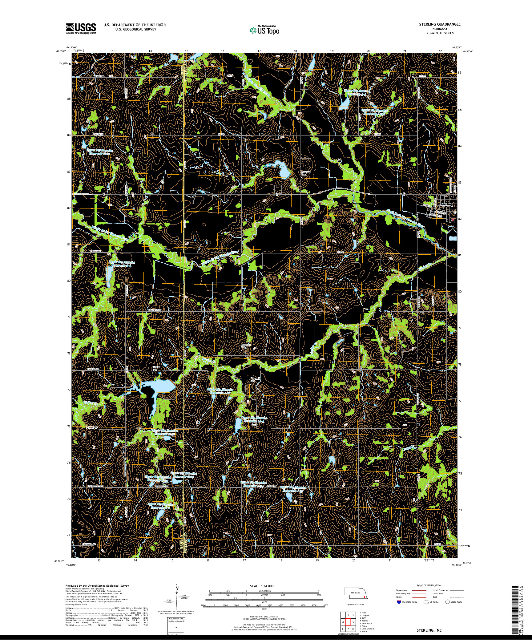 USGS US TOPO 7.5-MINUTE MAP FOR STERLING, NE 2017