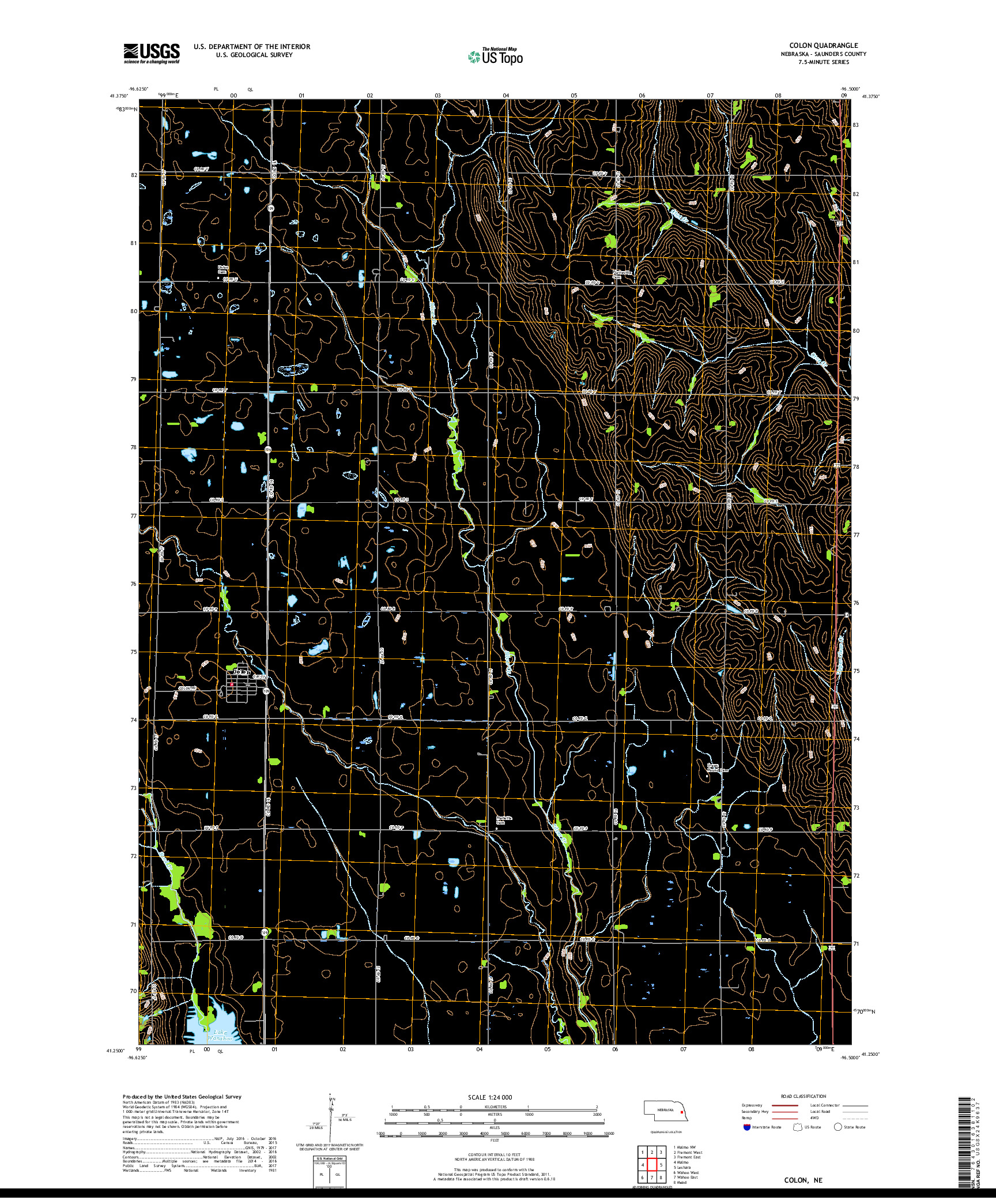 USGS US TOPO 7.5-MINUTE MAP FOR COLON, NE 2017